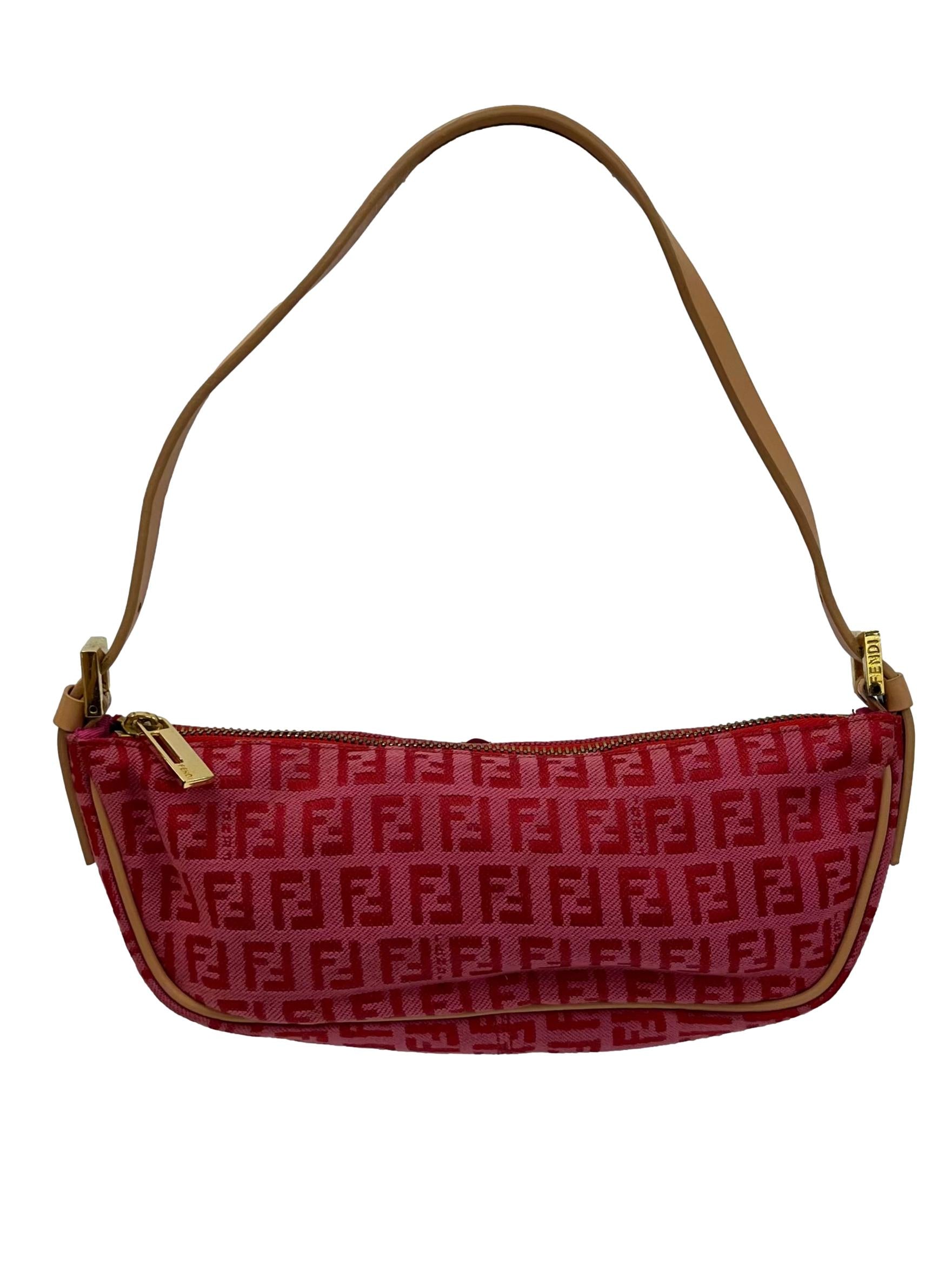 Pink Monogram Zucchino Canvas Pochette Bag