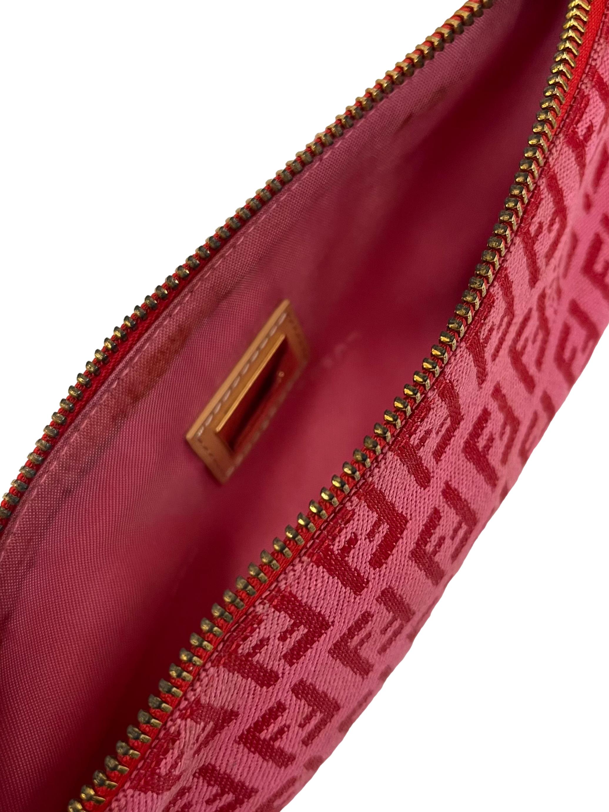 Pink Monogram Zucchino Canvas Pochette Bag