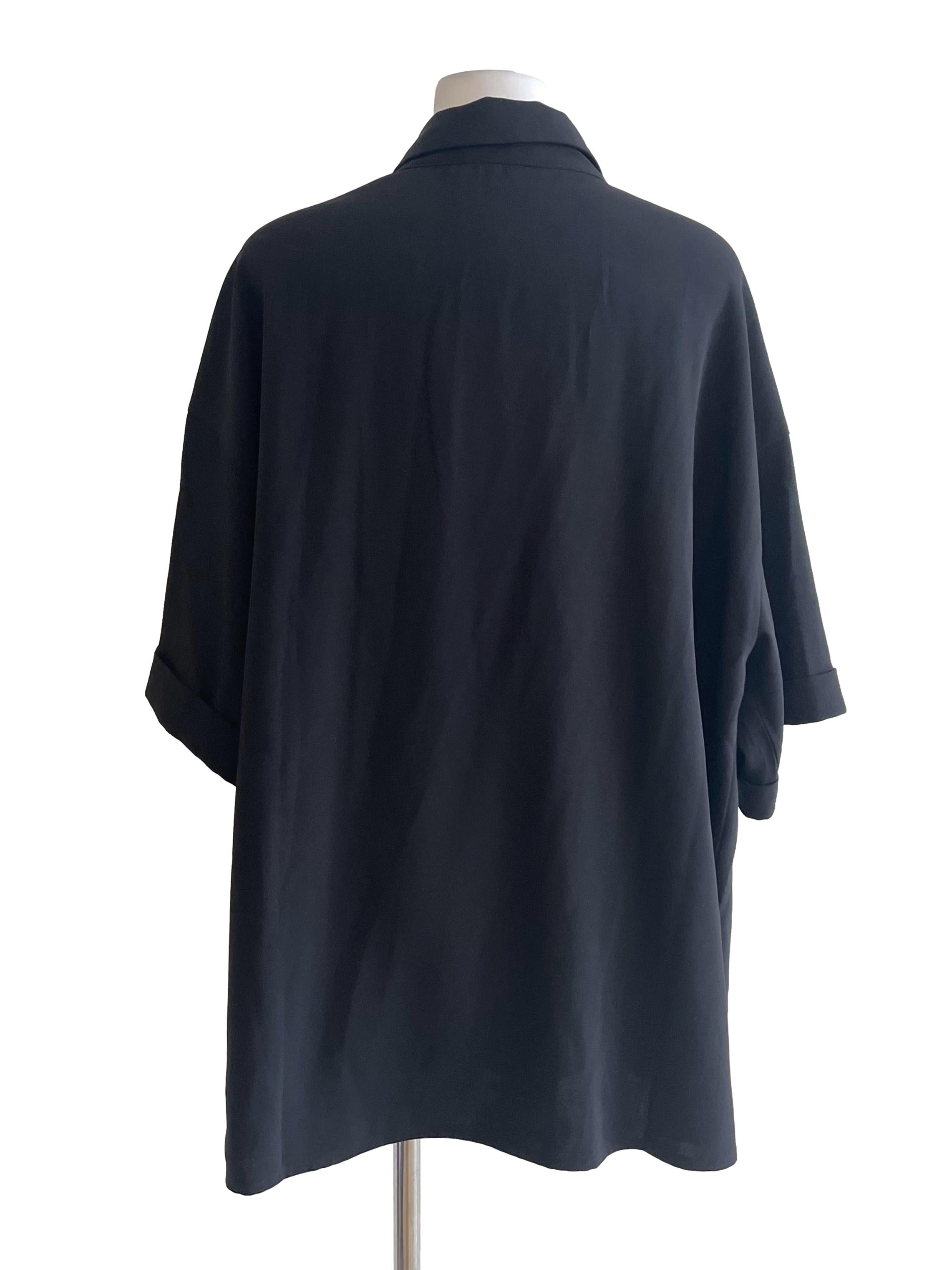 Black Oversized Shirt Dress