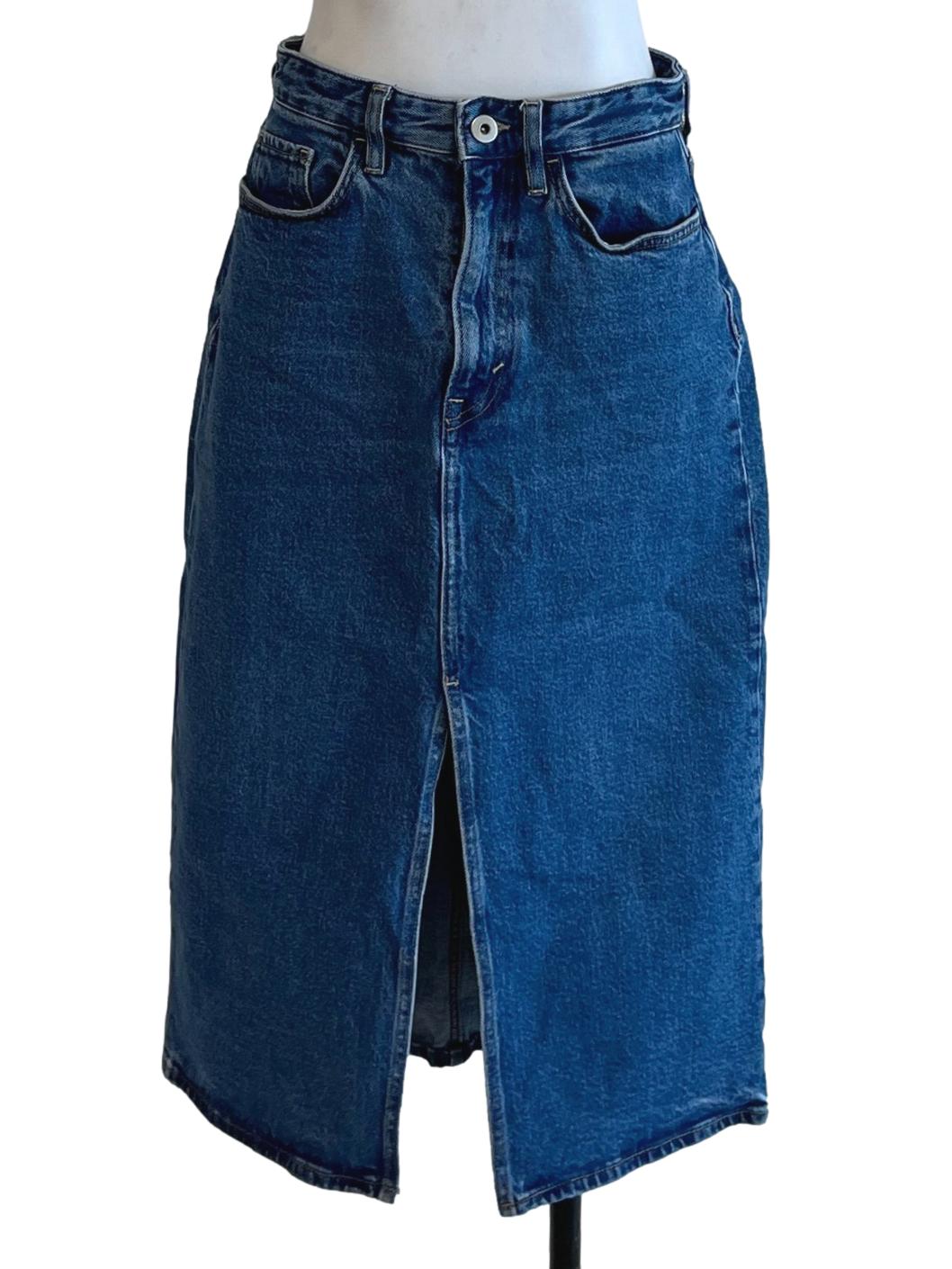 Blue Denim Pencil Skirt