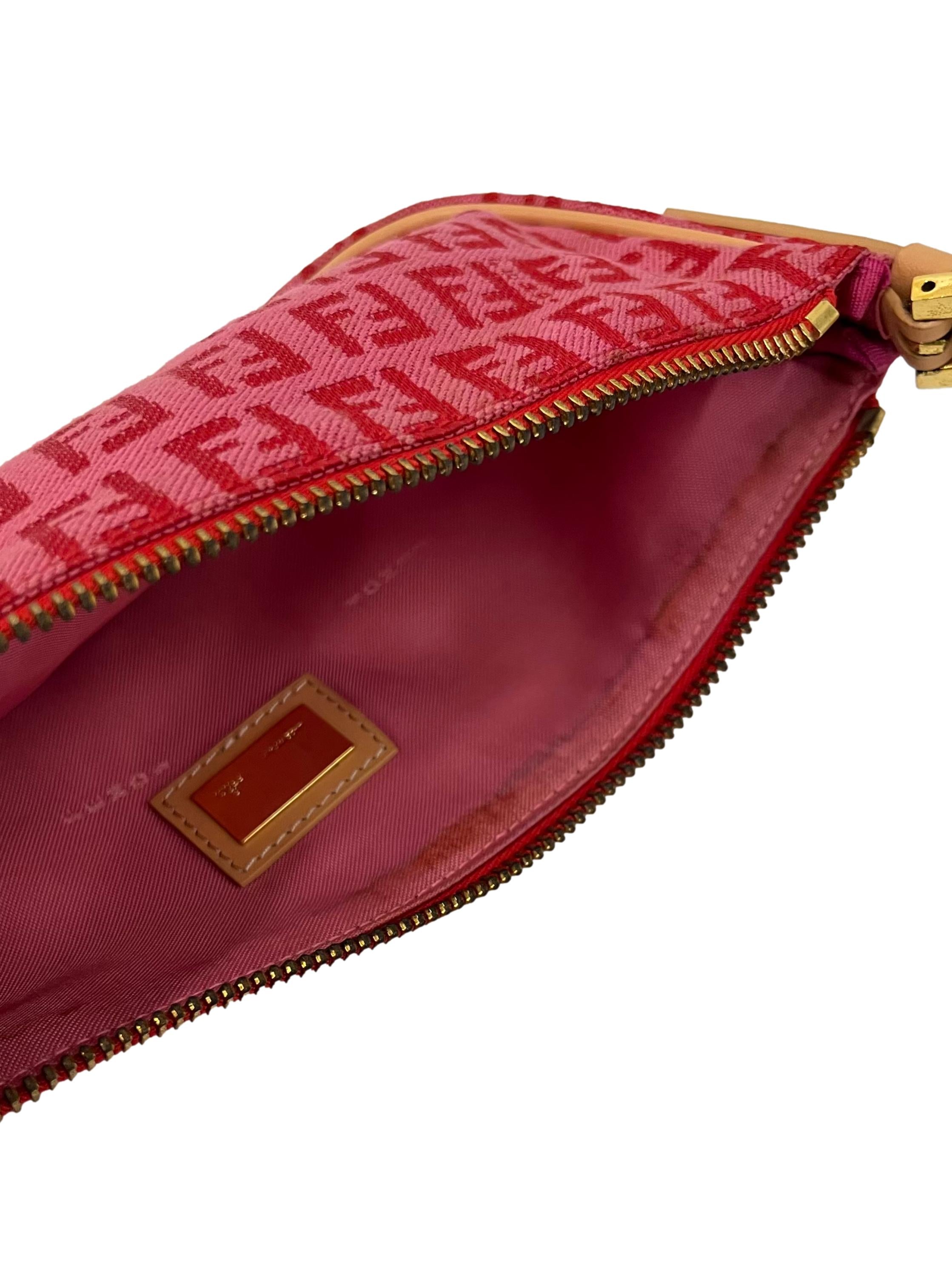 Pink Monogram Zucchino Canvas Pochette Bag