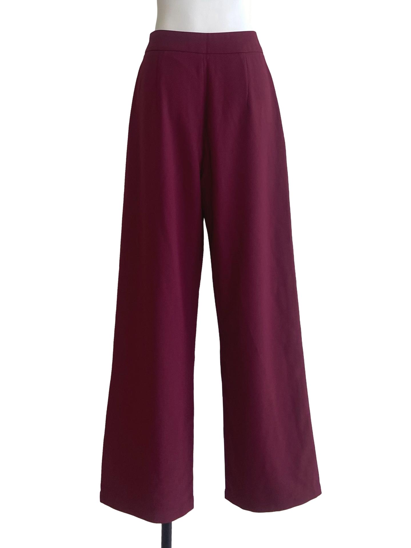 Magenta Purple Herringbone Formal Pants