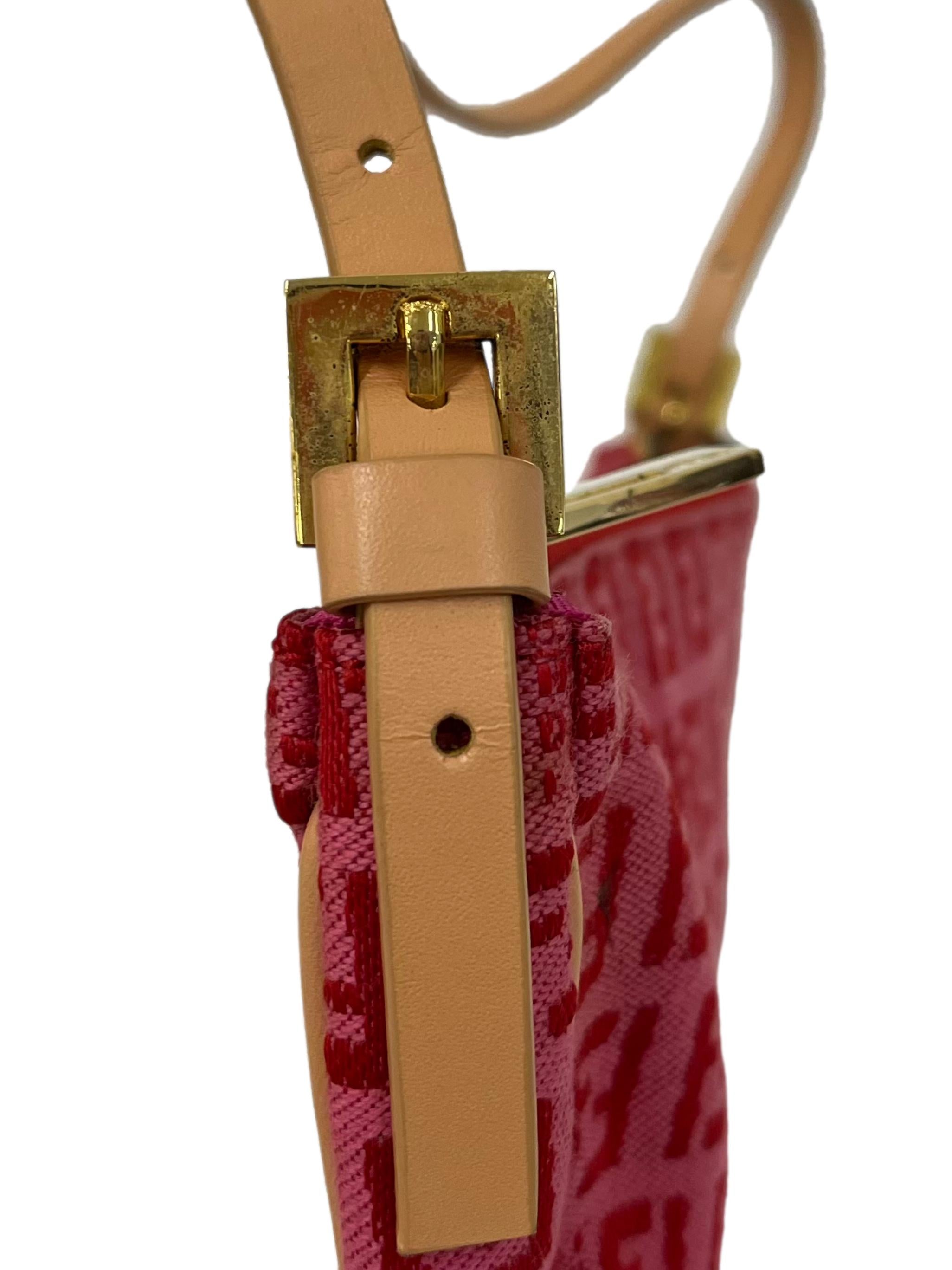 Pink Monogram Zucchino Canvas Pochette Bag
