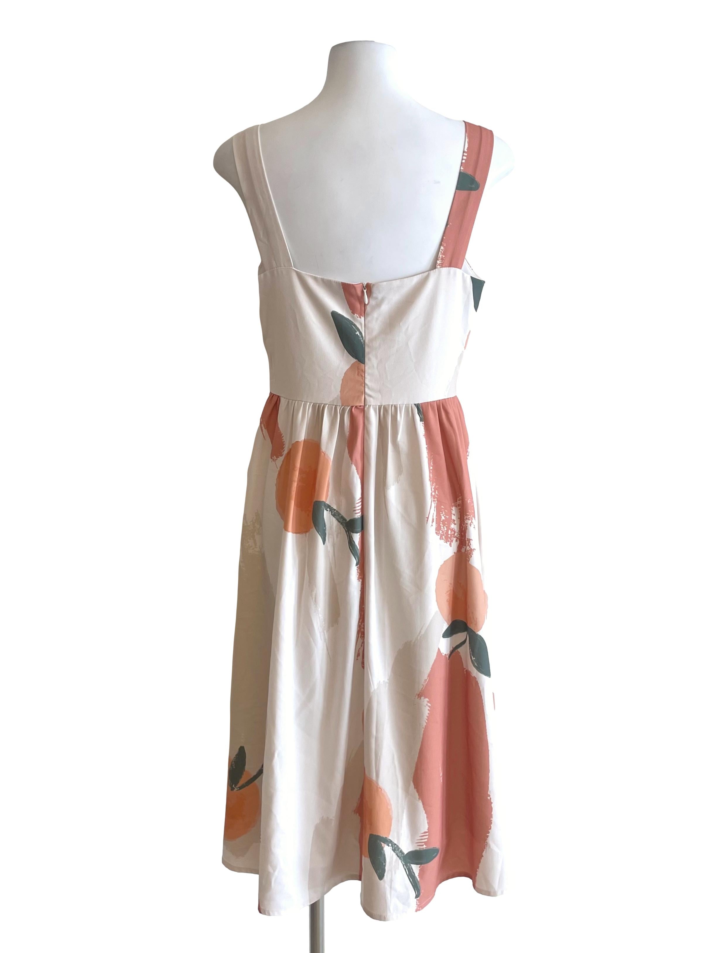 Ivory Tangerine Apron Dress