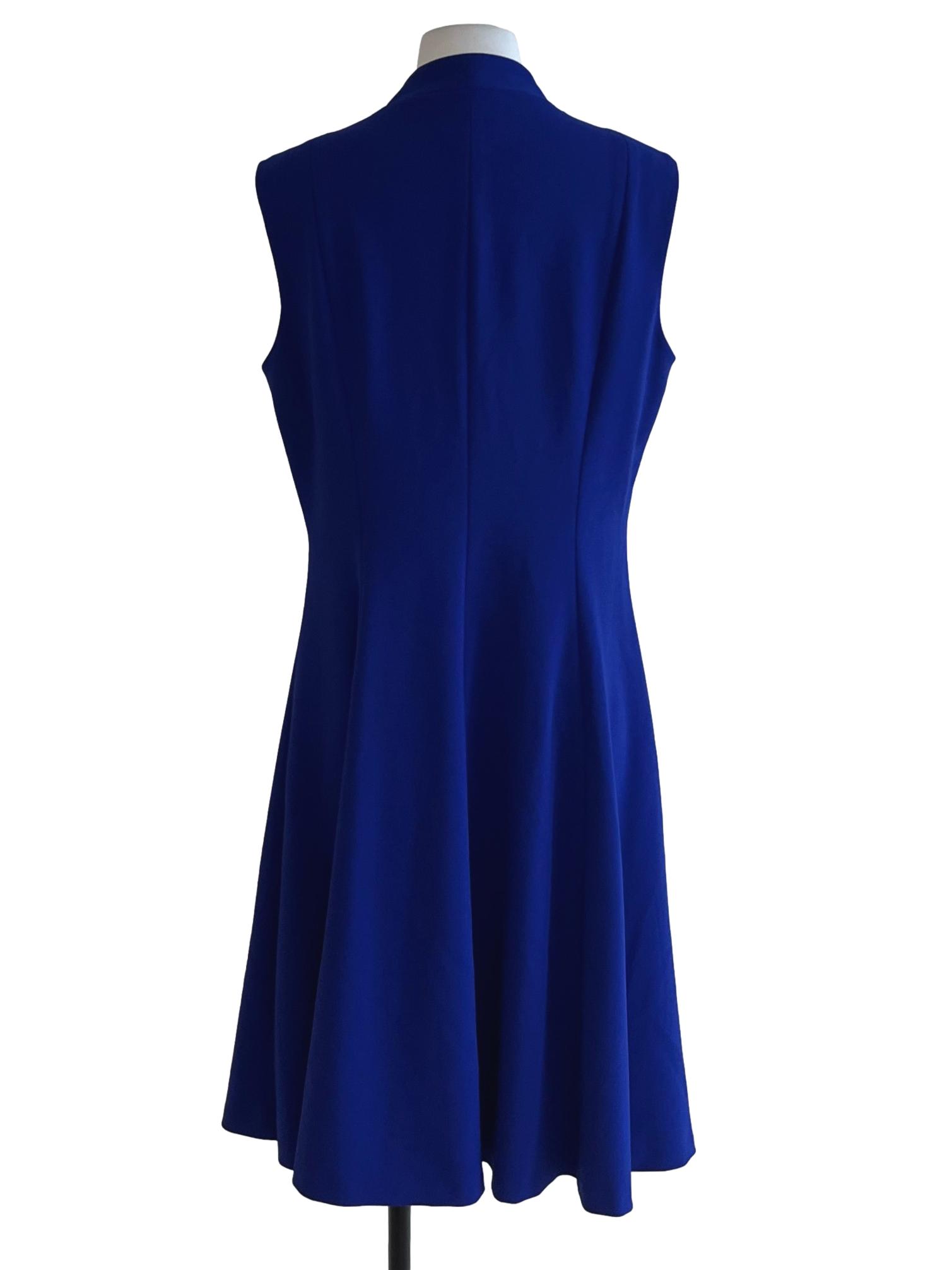 Azure Blue V-Neckline Sheath Dress
