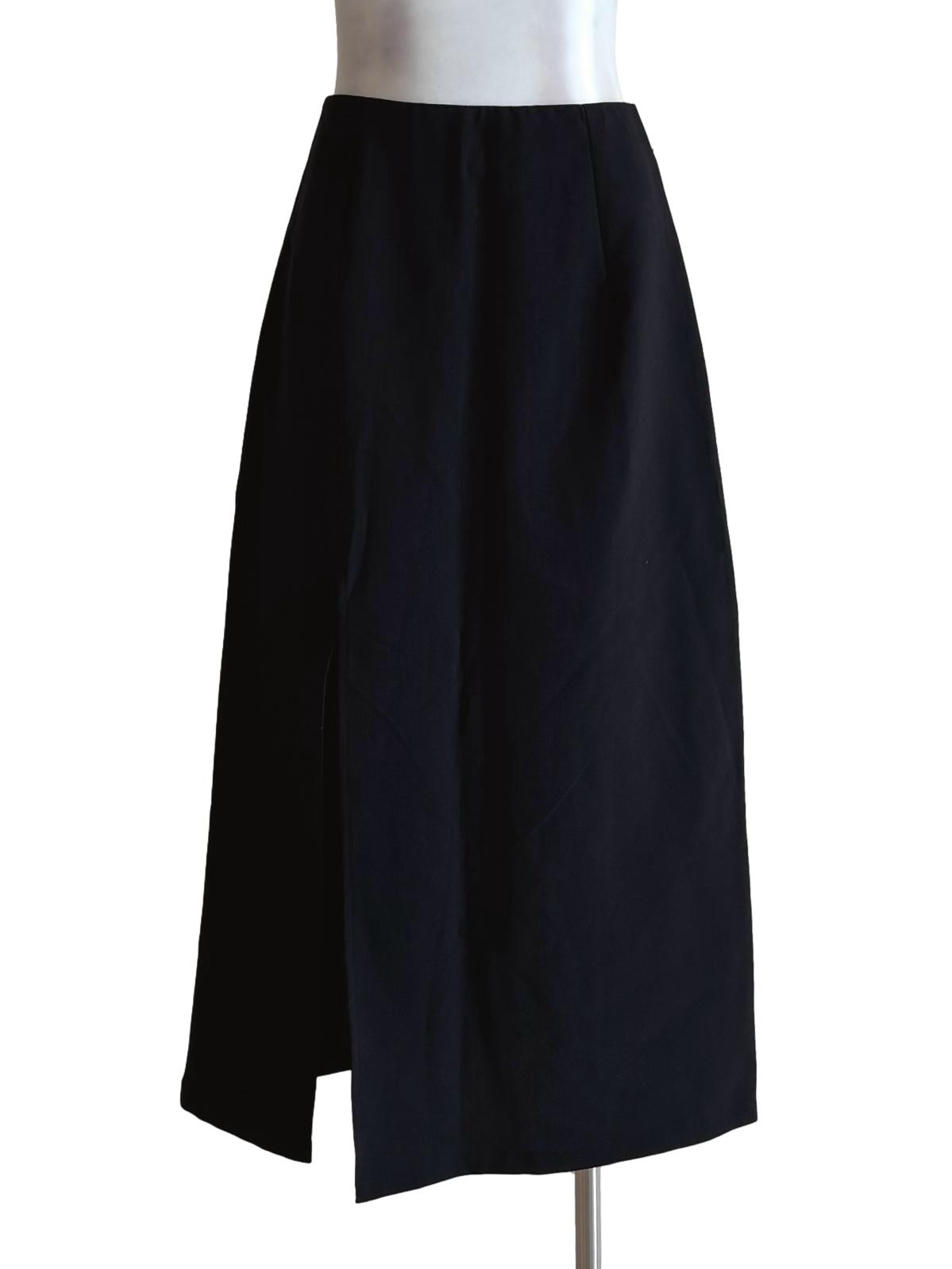 Jet Black Cotton Pencil Skirt TTR