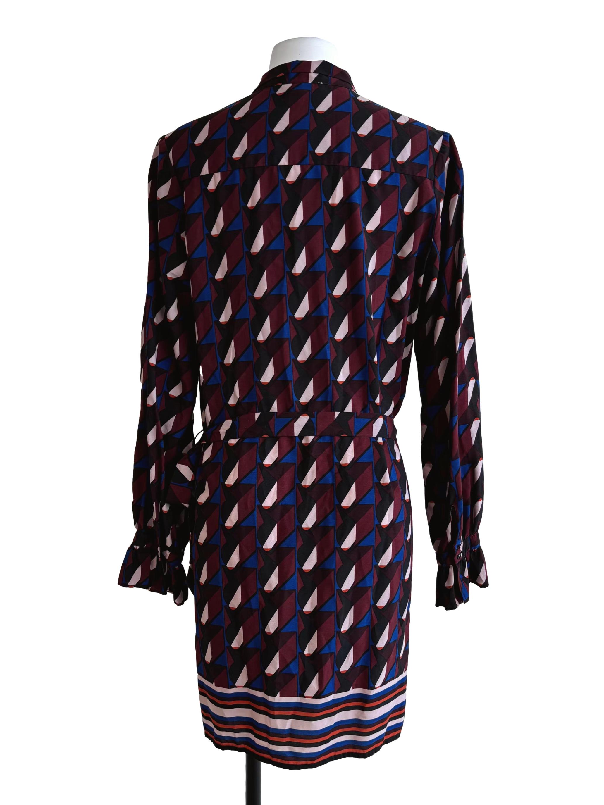 Sangria Red Abstract Shirt Dress