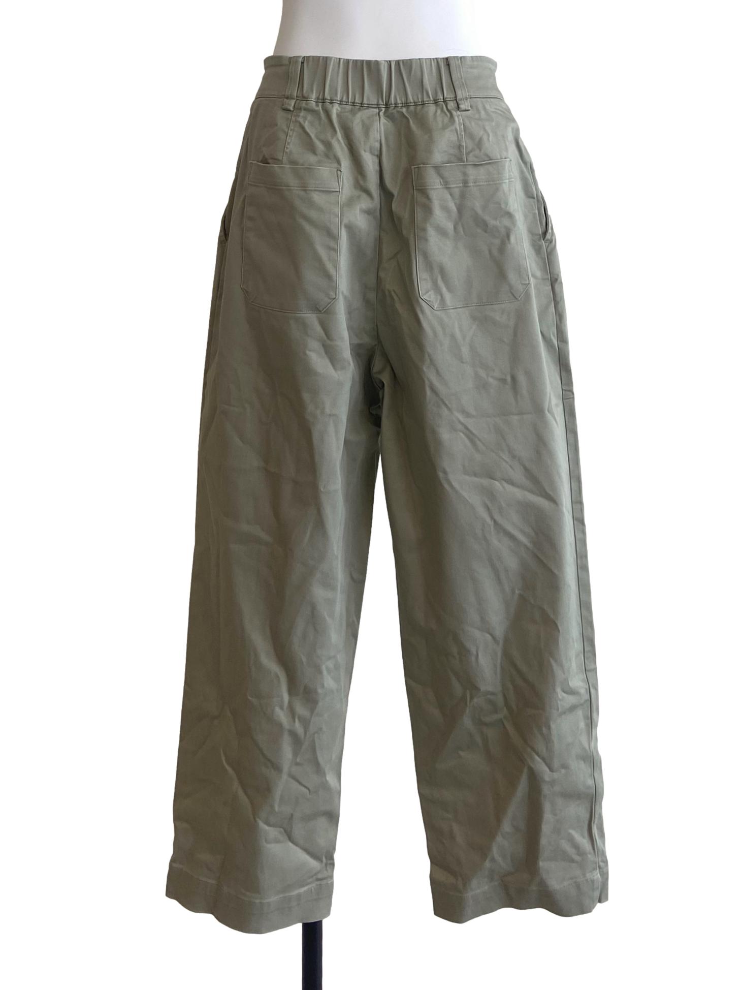 Olive Green Twill Straight Pants LB