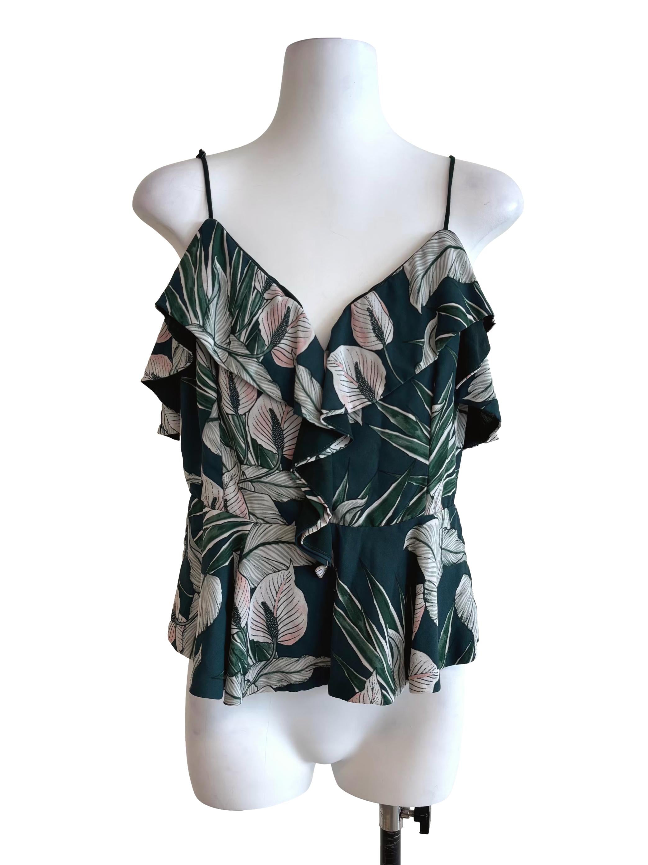 Emerald Green Ruffle Camisole Top
