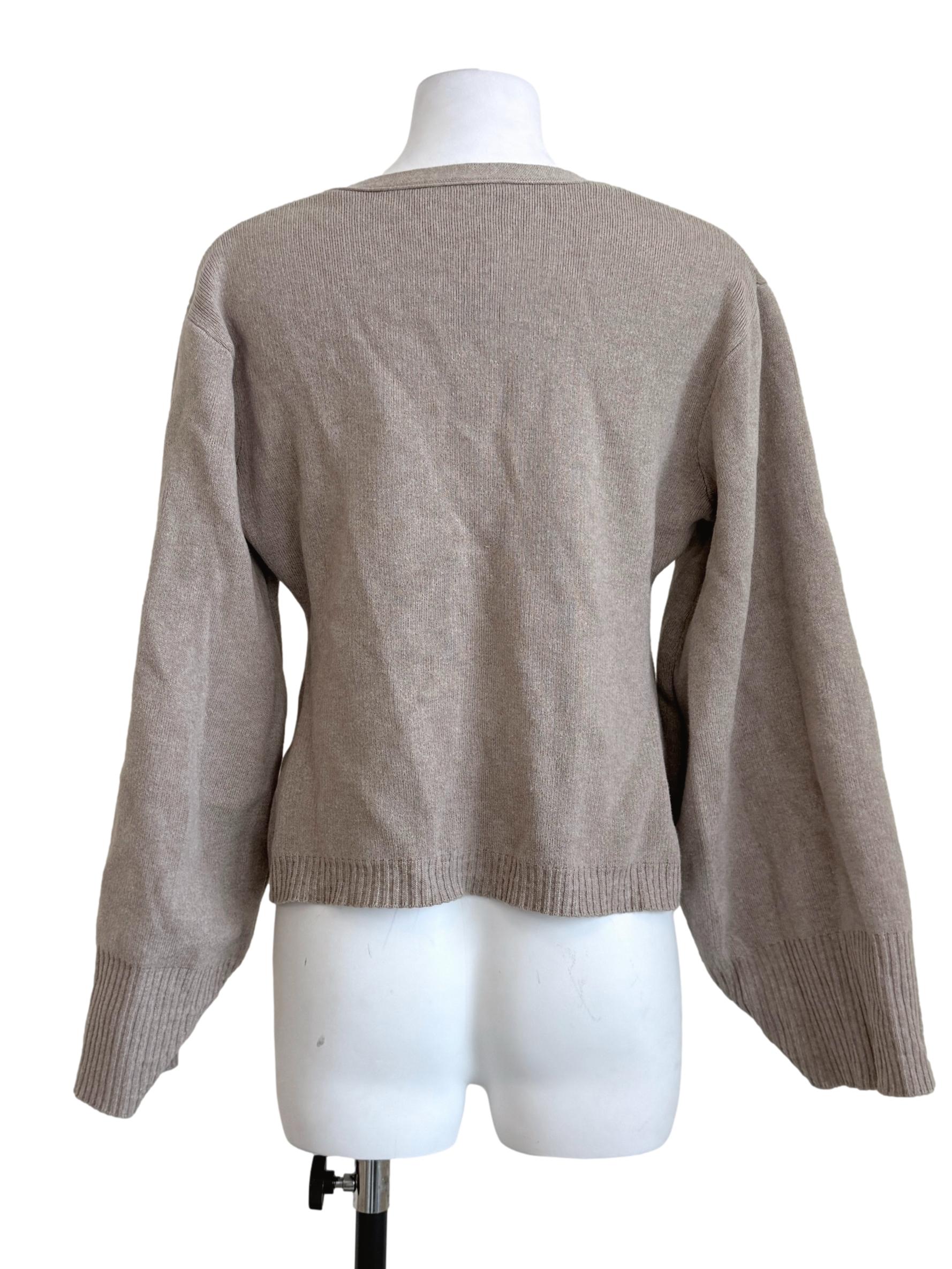 Bone Beige Long Sleeves Cardigan