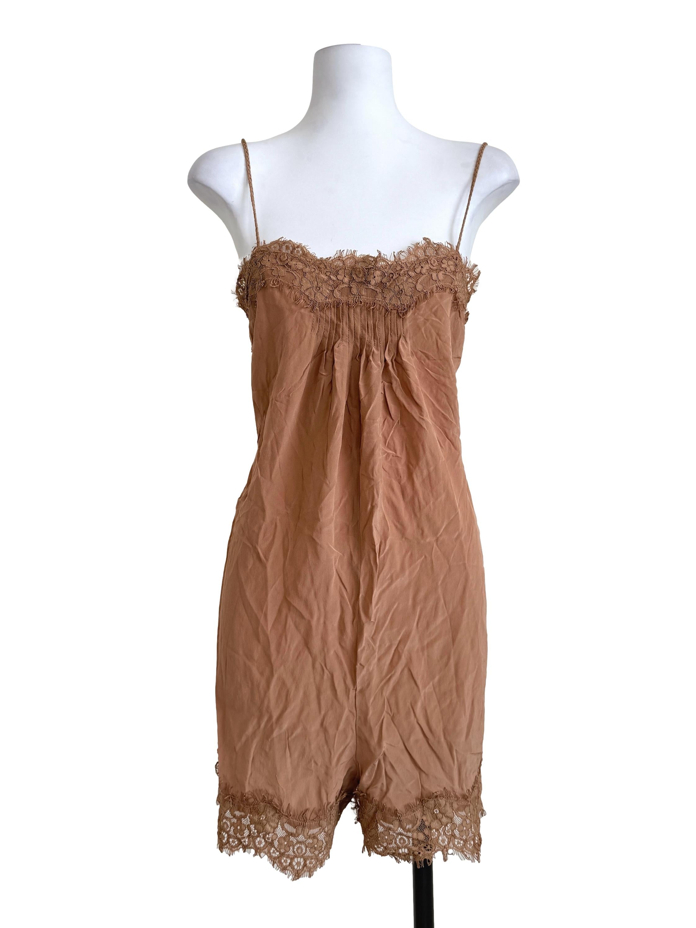 Tawny Brown Lace Romper