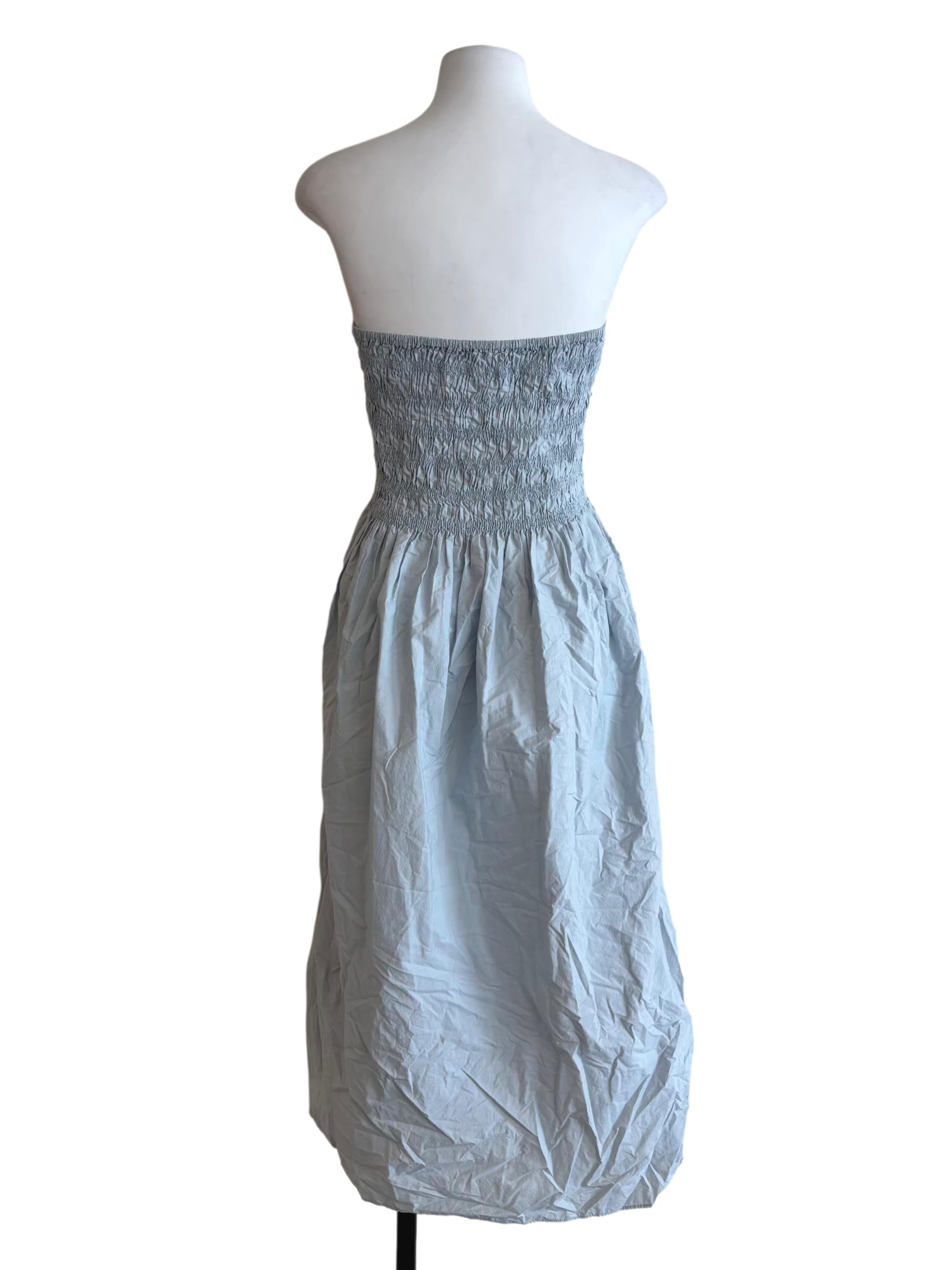 Baby Blue Smocked Cotton Dress