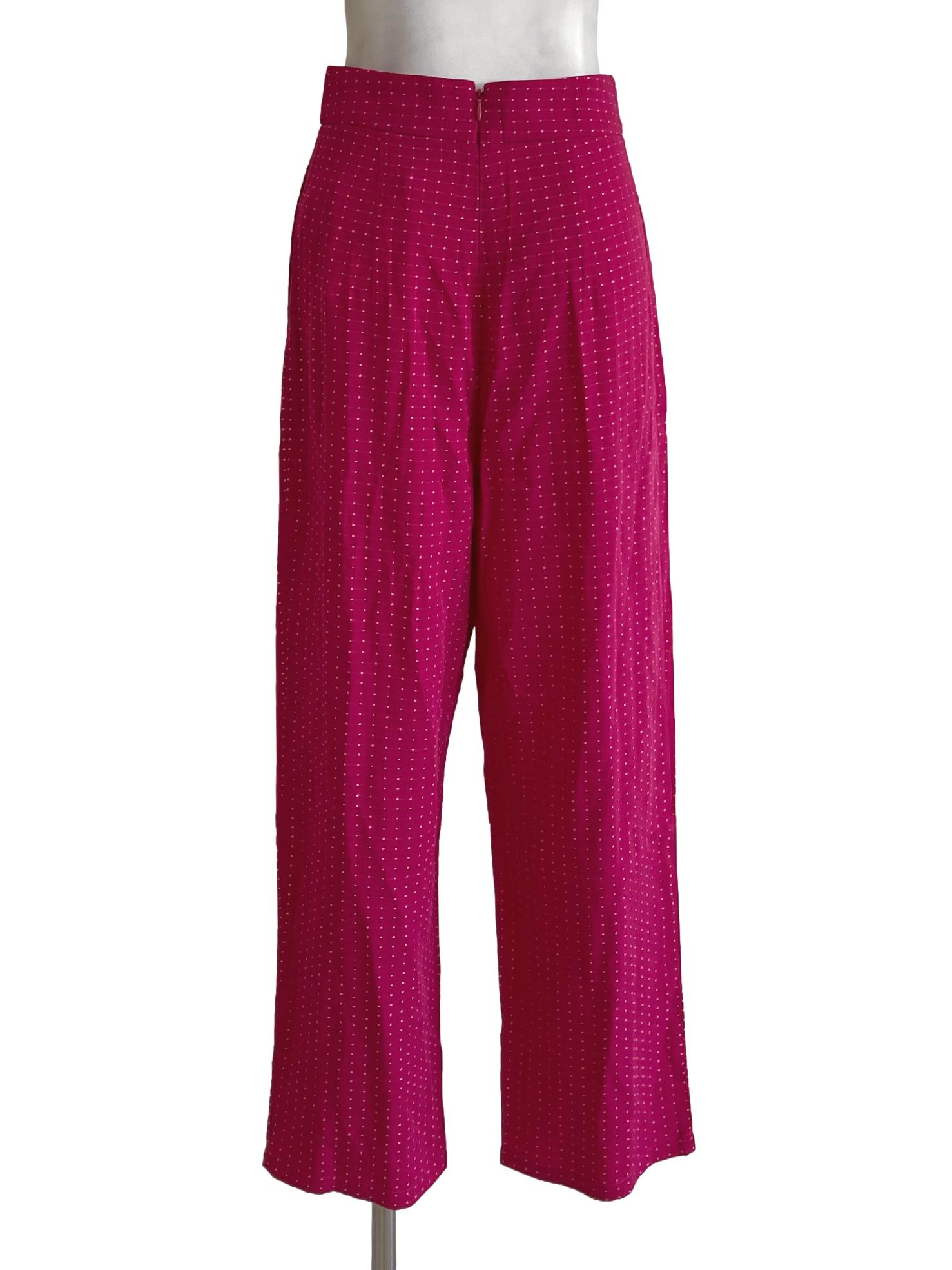 Pink Punch Grid Pleated Pants LB