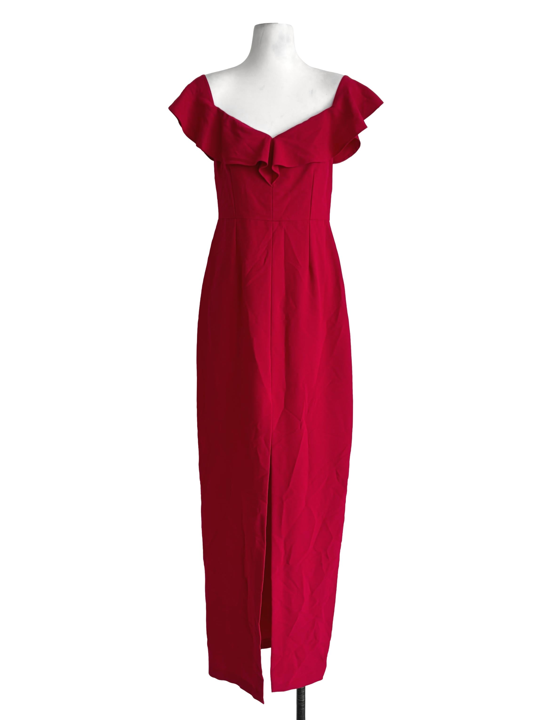 Ruby Red Flutter Front Bodycon Dress