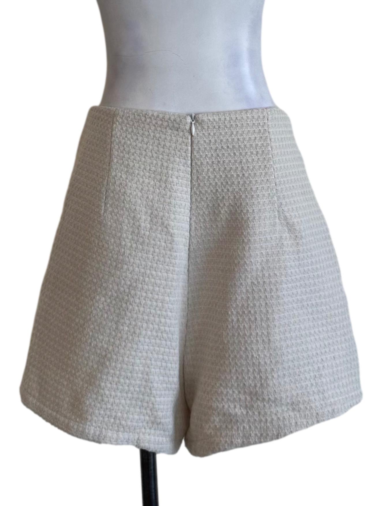 Salt White Tweed Textured Skorts TWL