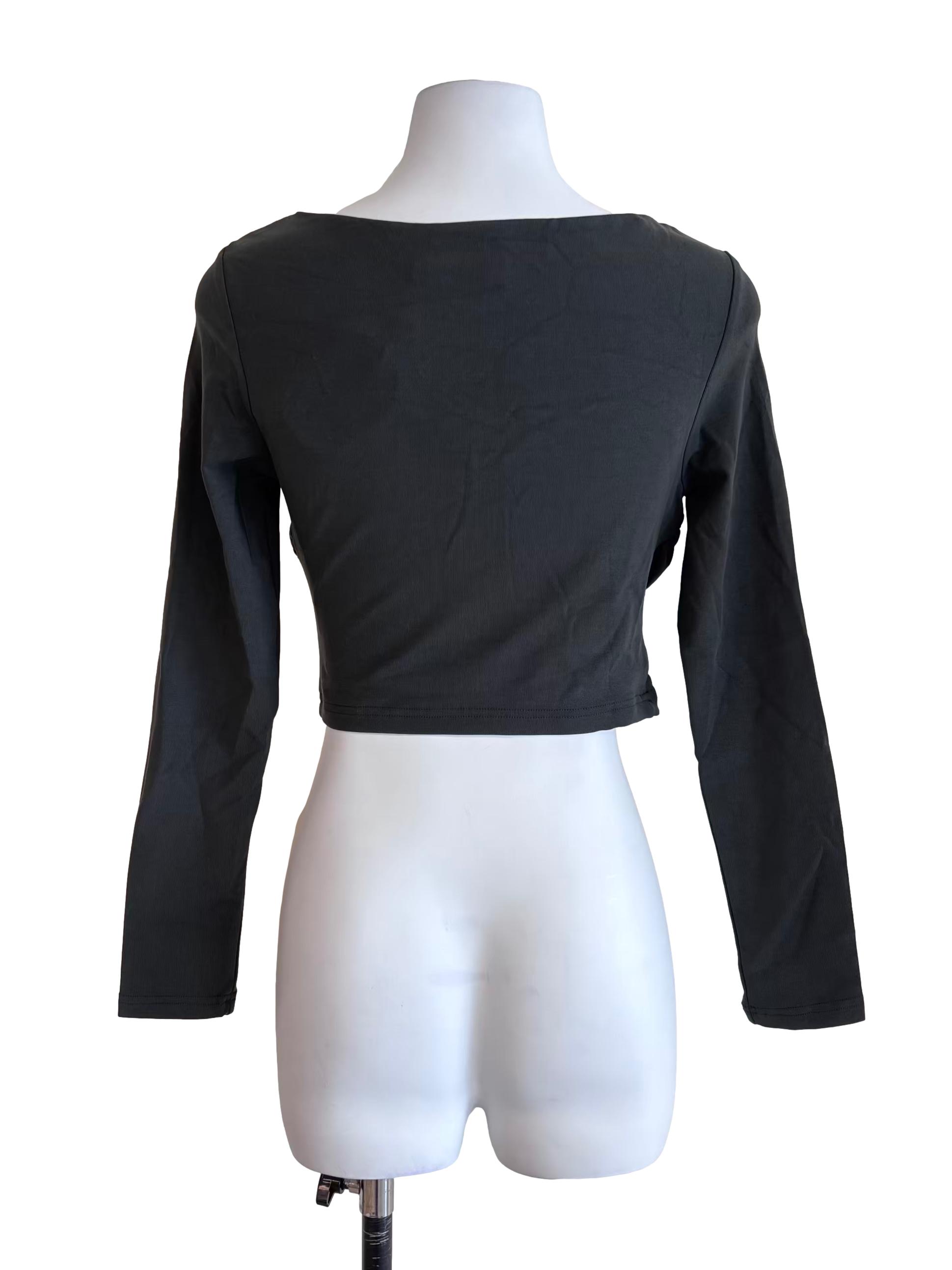 Moss Green Drape Long Sleeve Top