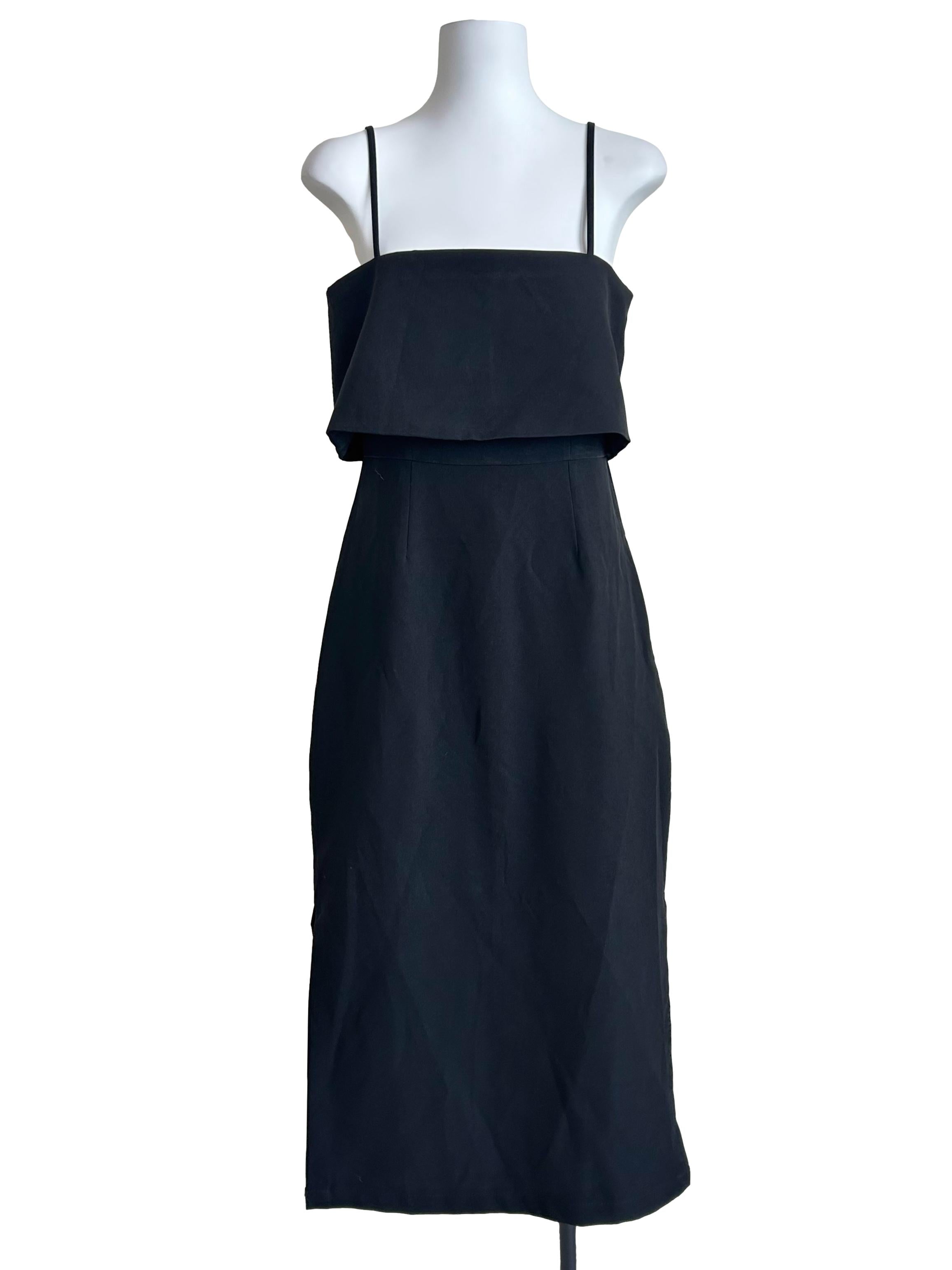 Black Popover-Bodice Cami Sheath Dress