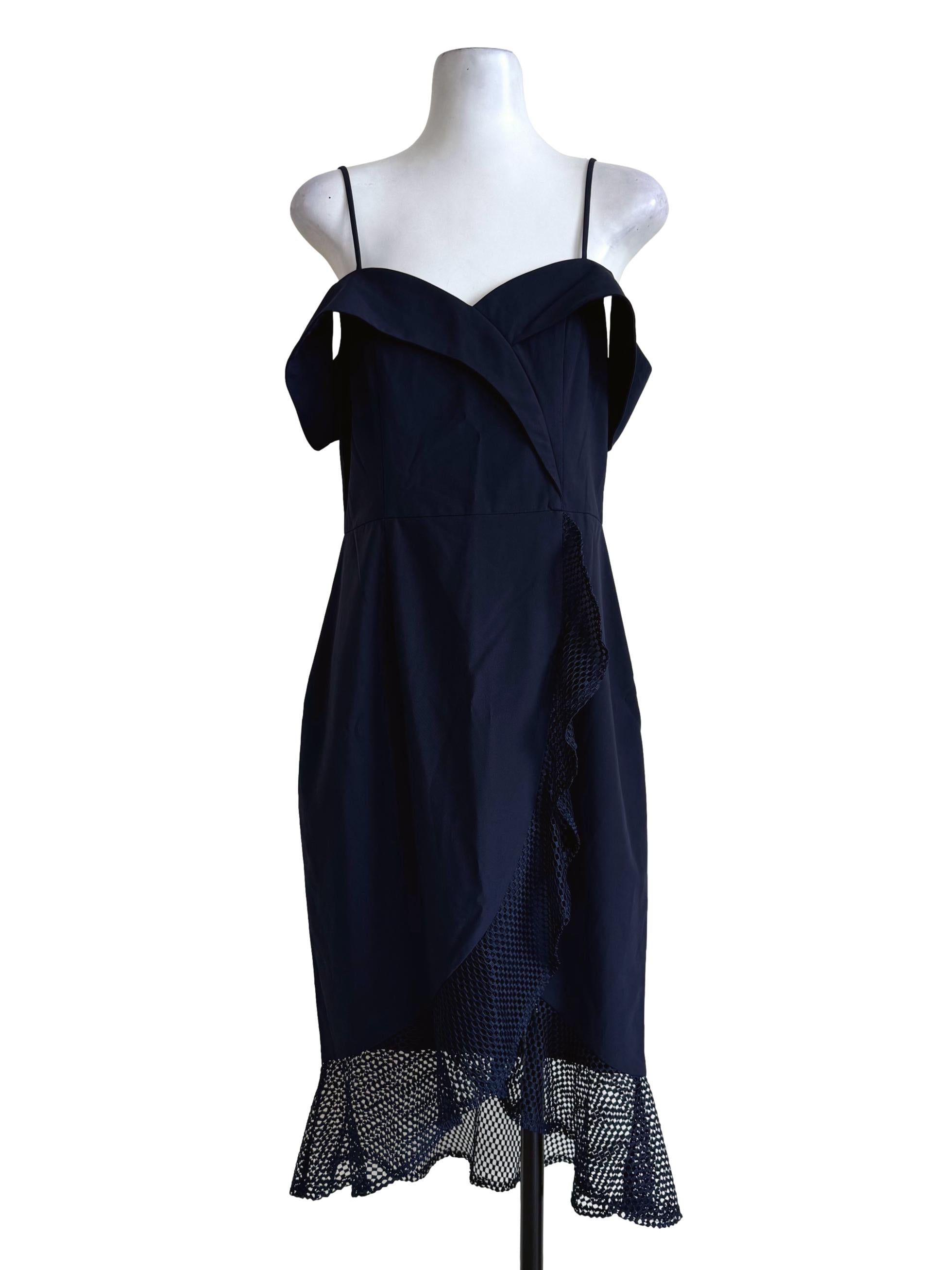 Navy Blue Scoop Neck A-Line Dress LB