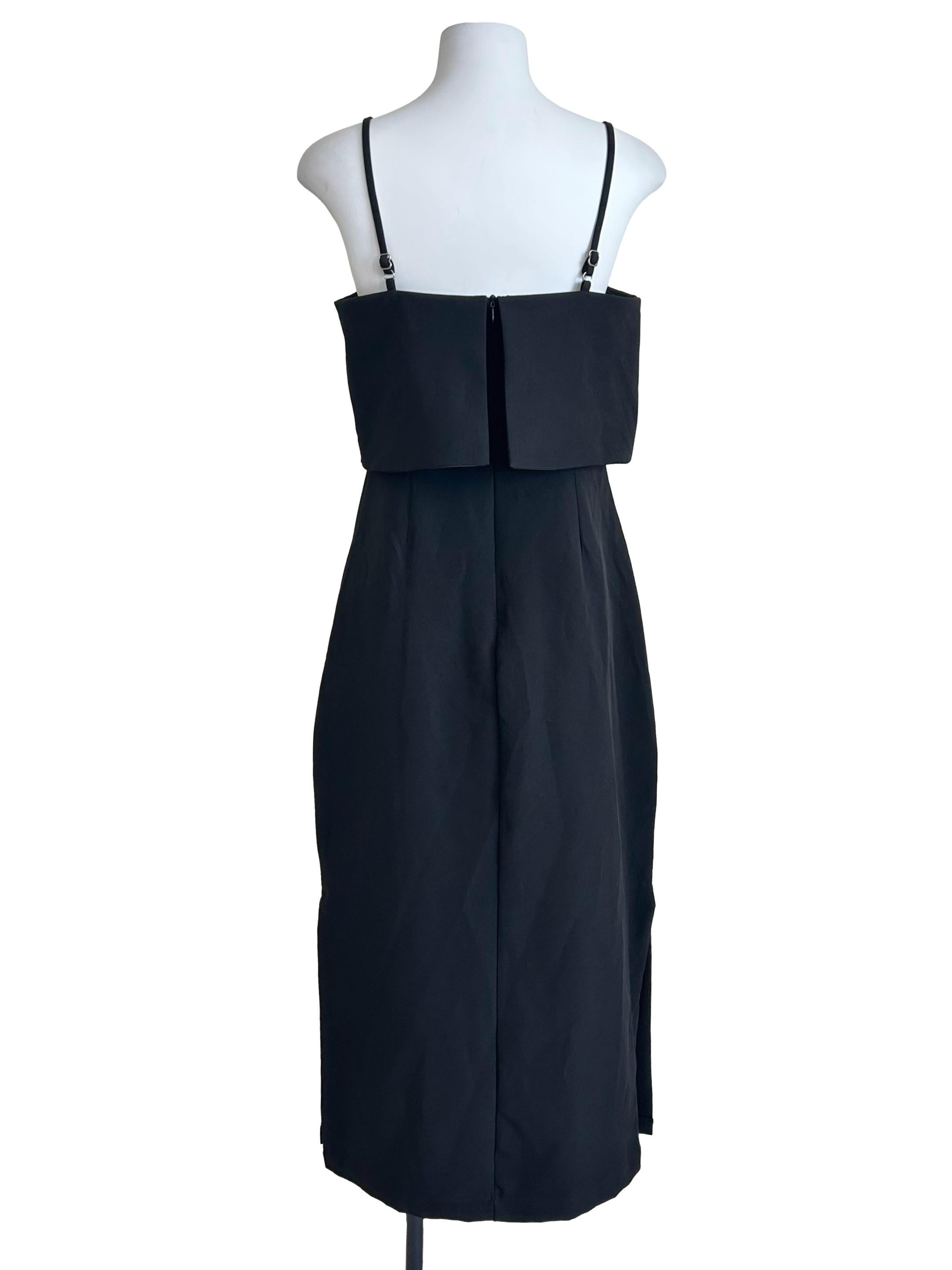 Black Popover-Bodice Cami Sheath Dress