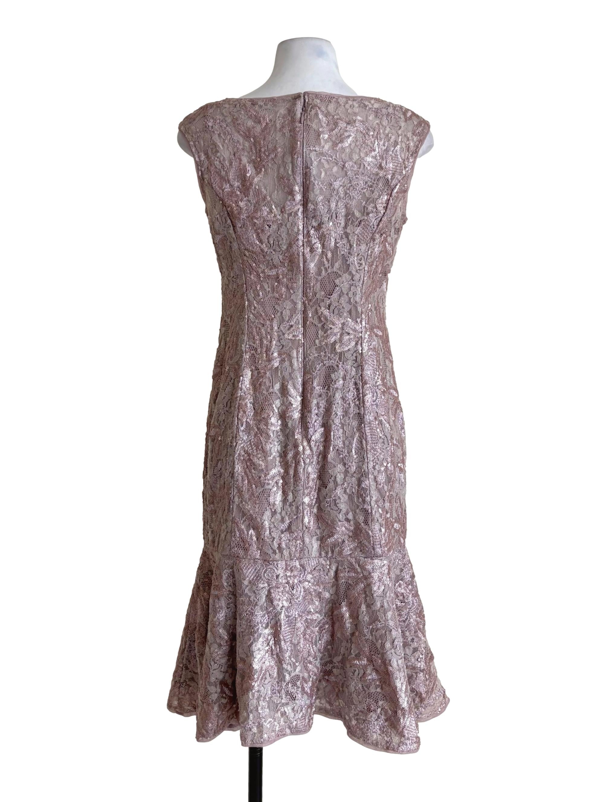 Pewter Grey Lace Sleeveless Shift Dress