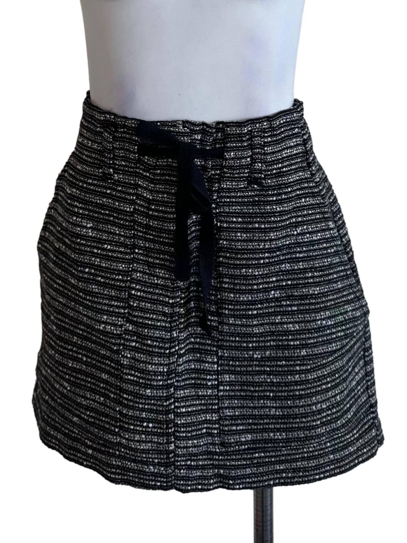 Onyx Black Textured Mini Skirt