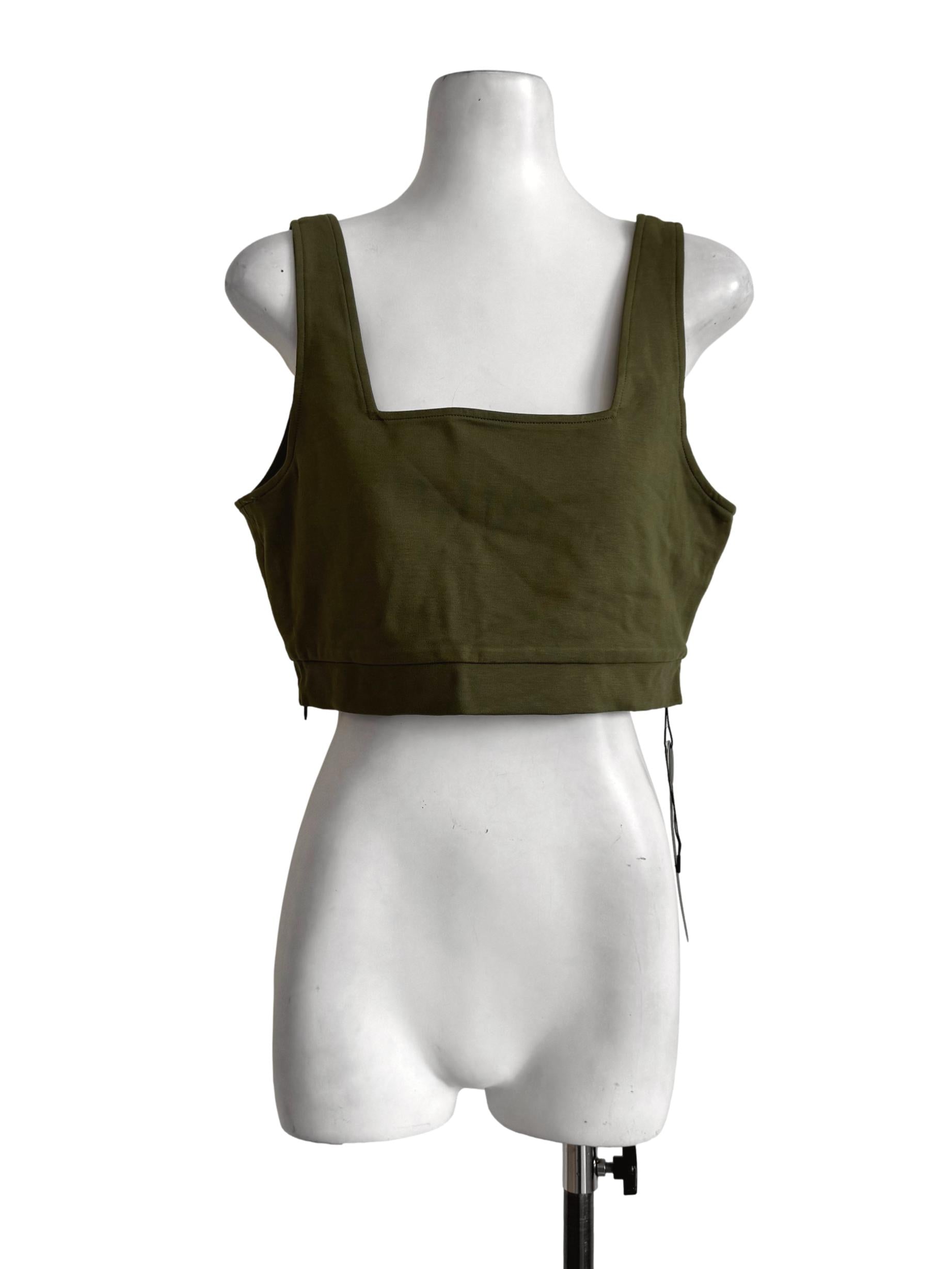 Army Green Square Neck Bralet YHF