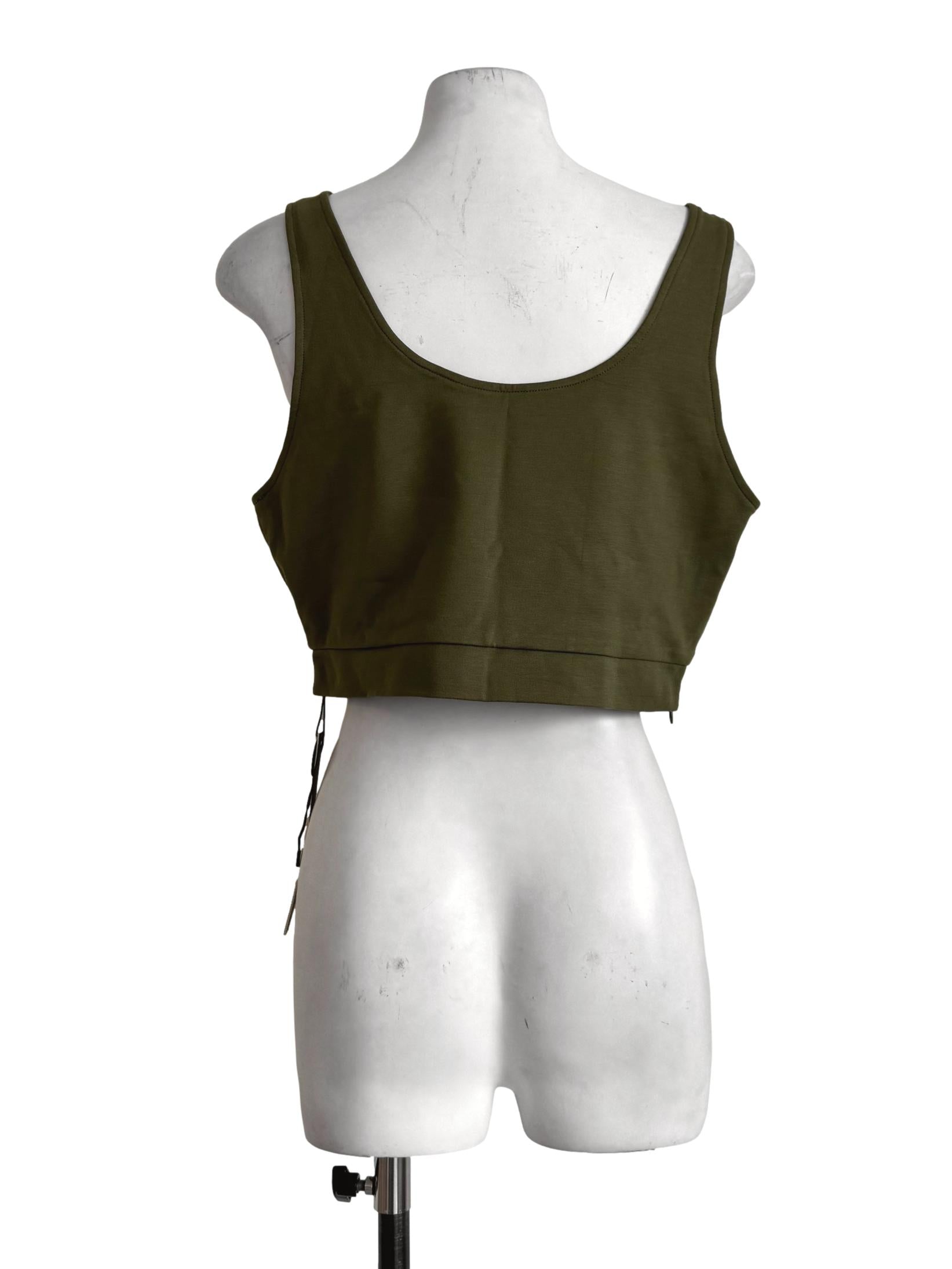 Army Green Square Neck Bralet YHF