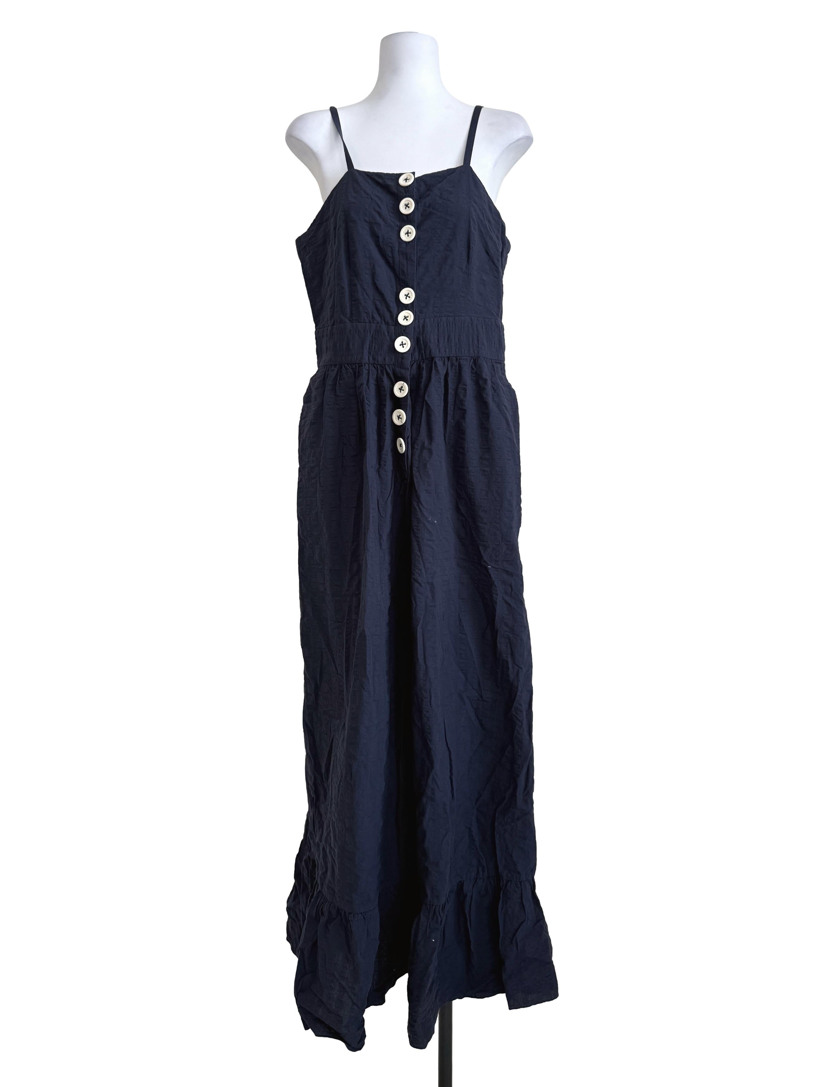 Navy Blue Spaghetti Strap Jumpsuit