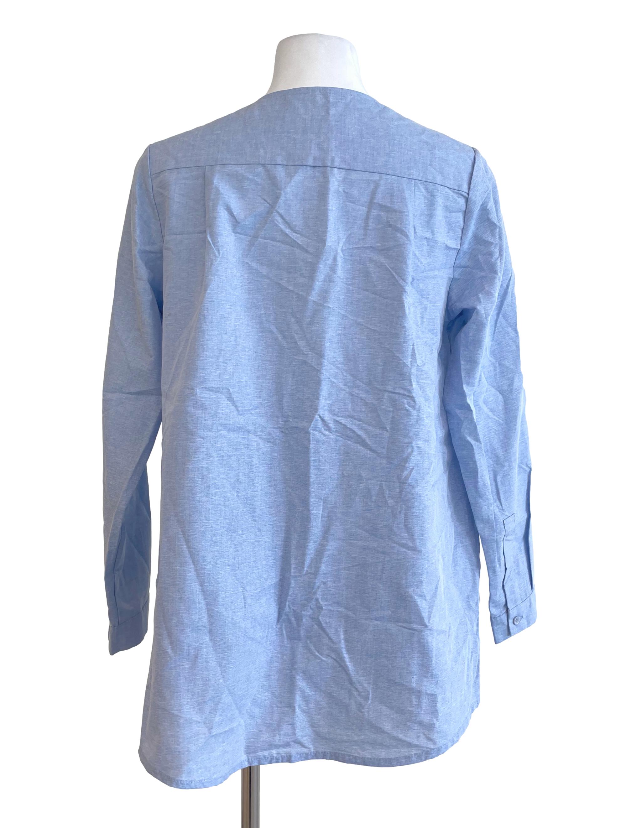 Slate Blue Texture Wrap Shirts TEM