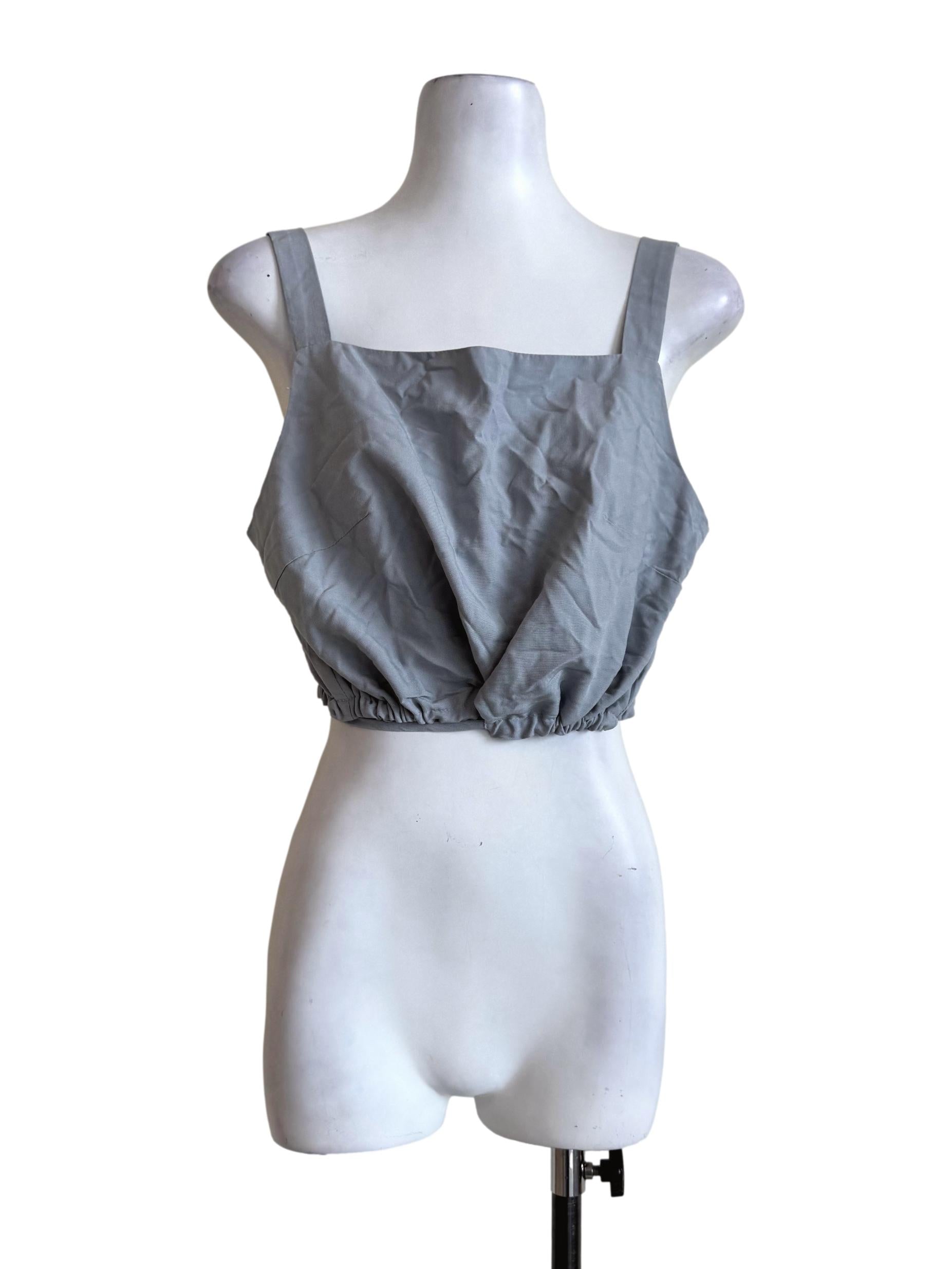 Powder Blue Square Neck Crop Top TEM