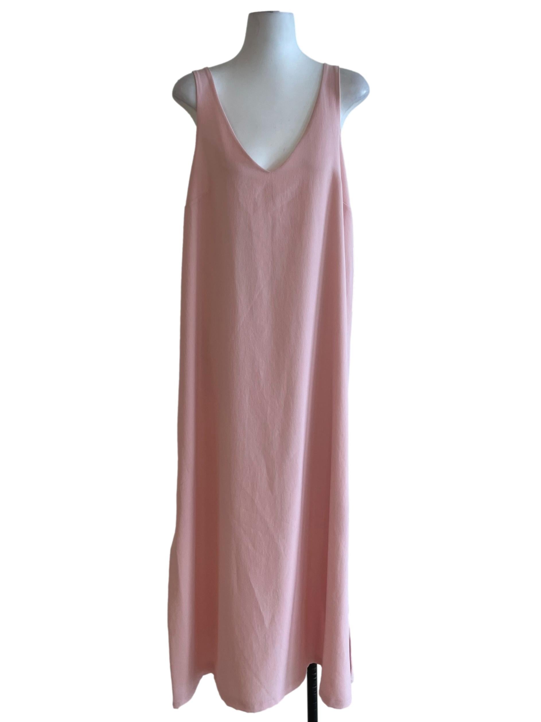 Blush Pink V-Neckline Sheath Dress