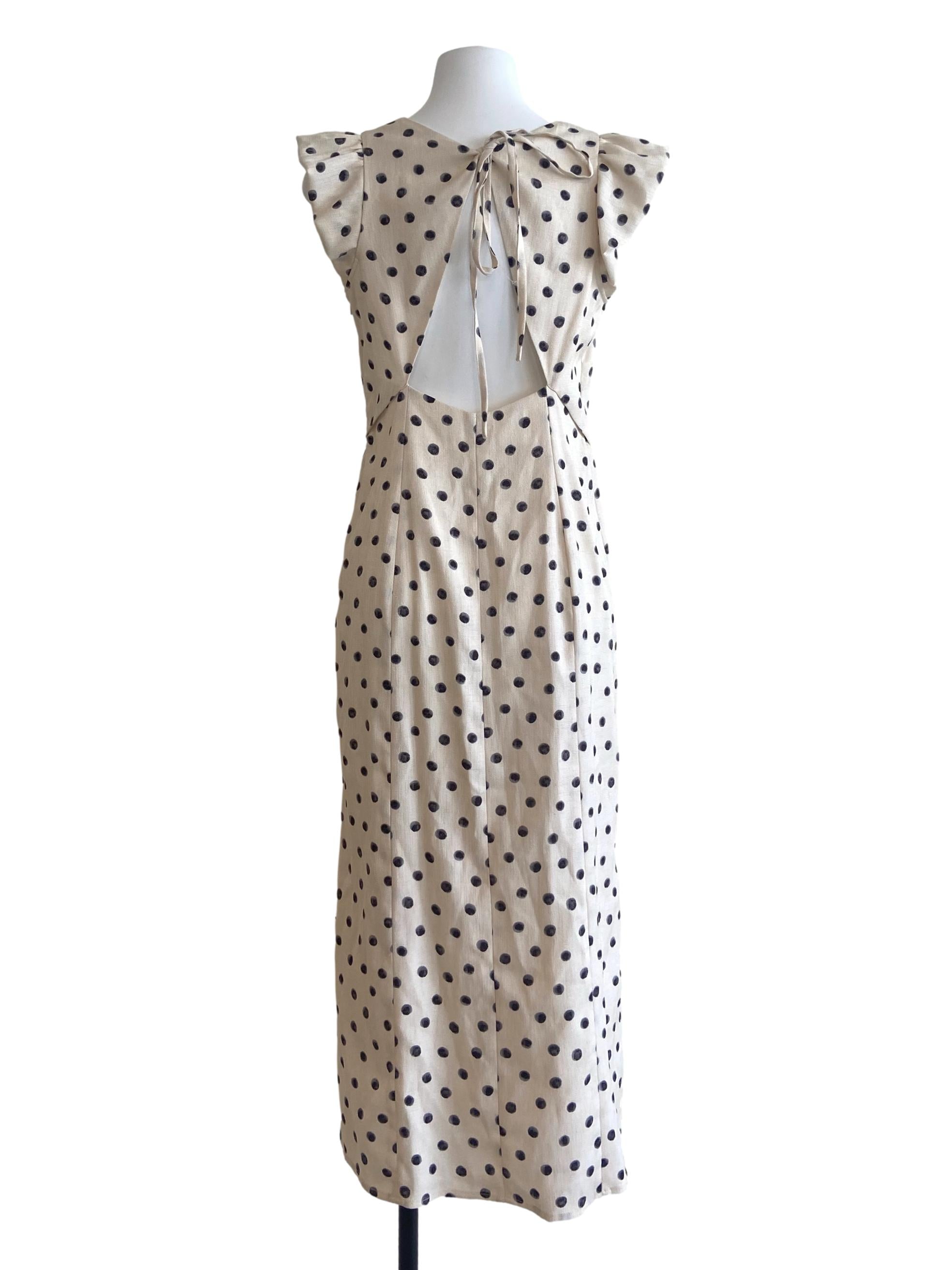 Chiffon & Black Dot Empire Dress