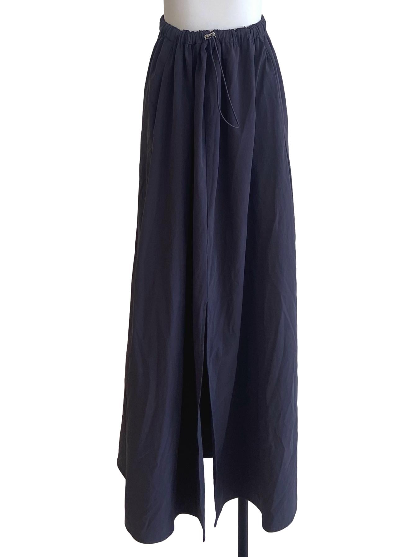 Lead Grey Slit Long Skirt