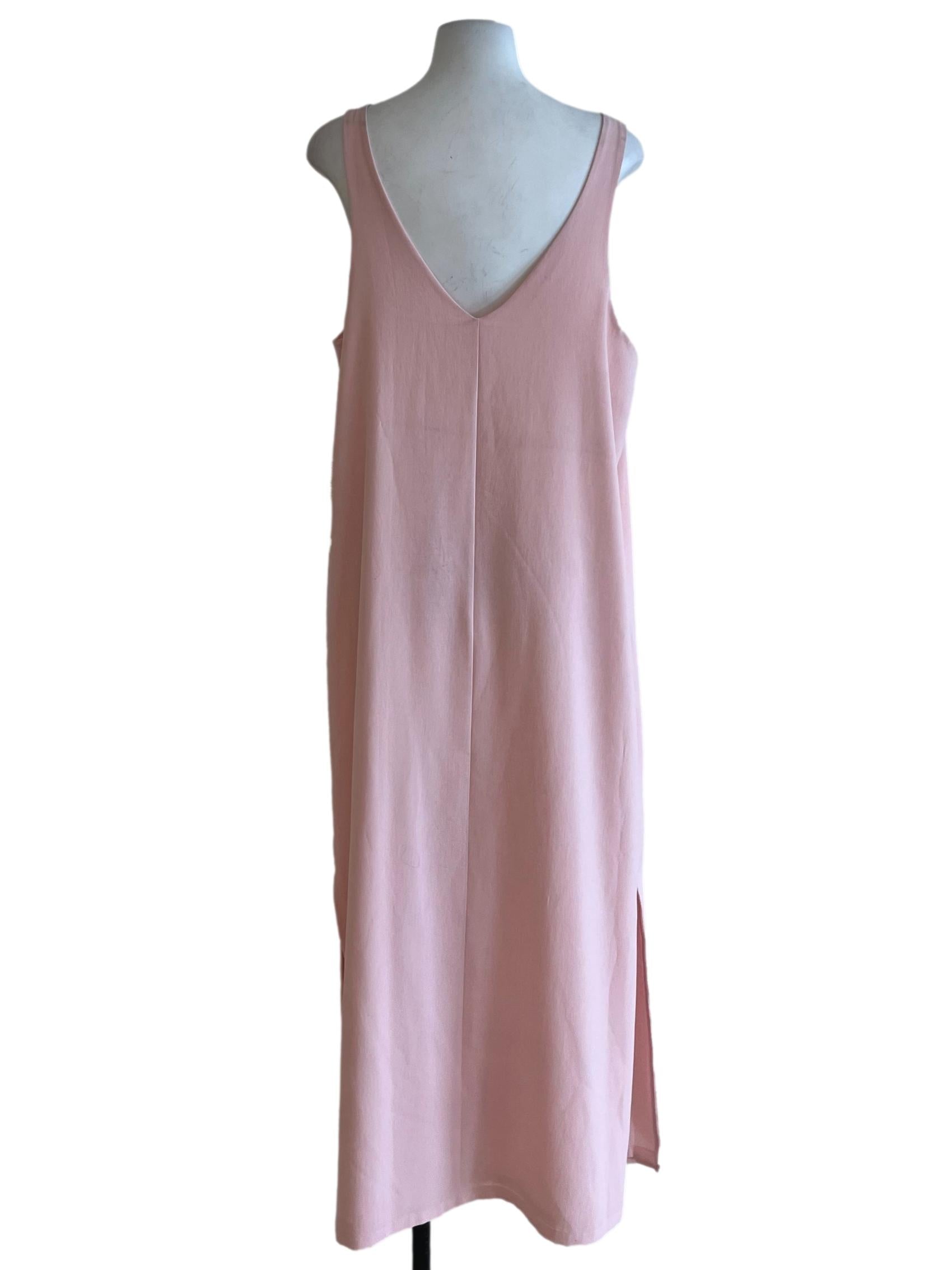 Blush Pink V-Neckline Sheath Dress