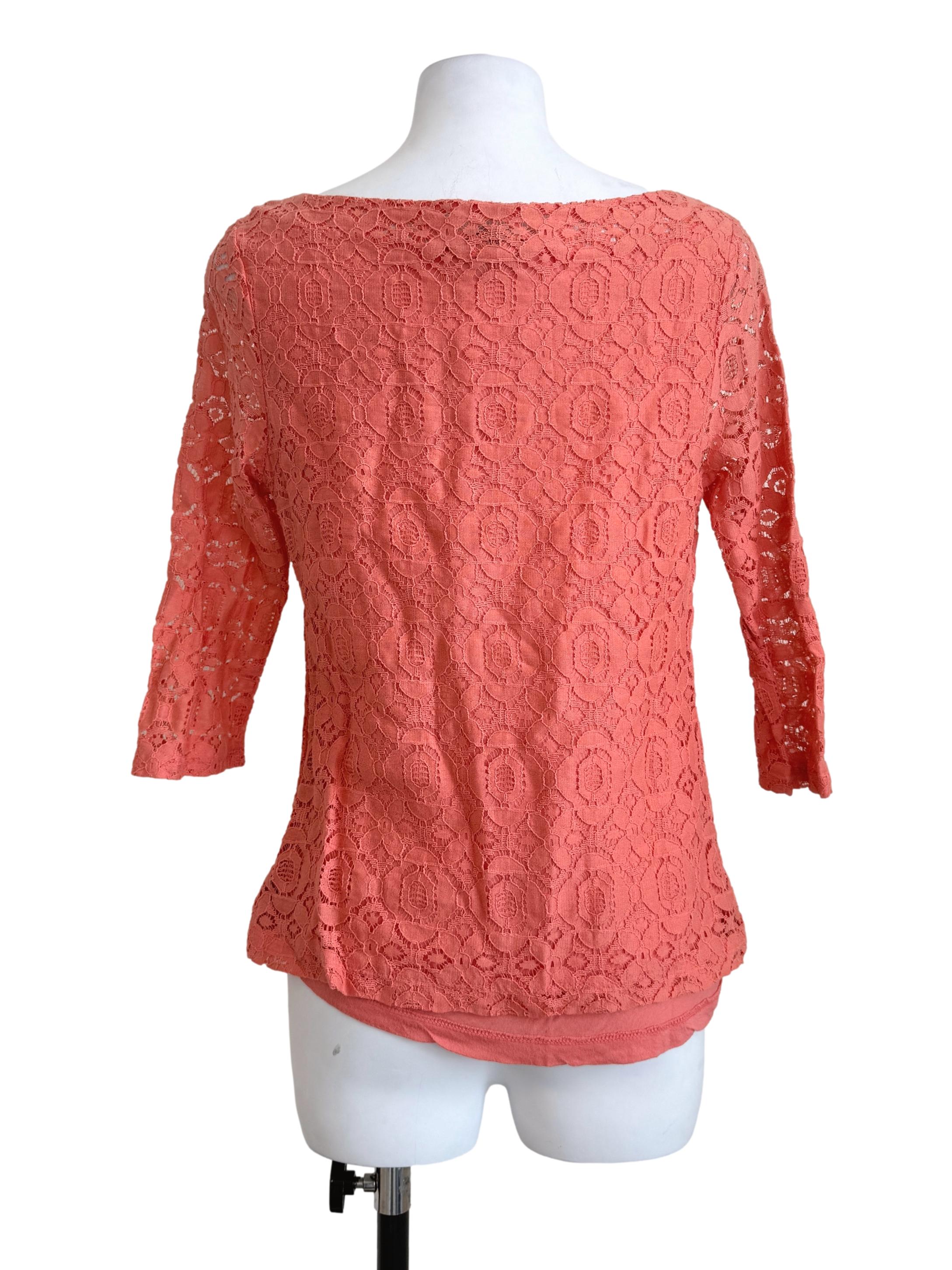 Coral Pink Lace Top