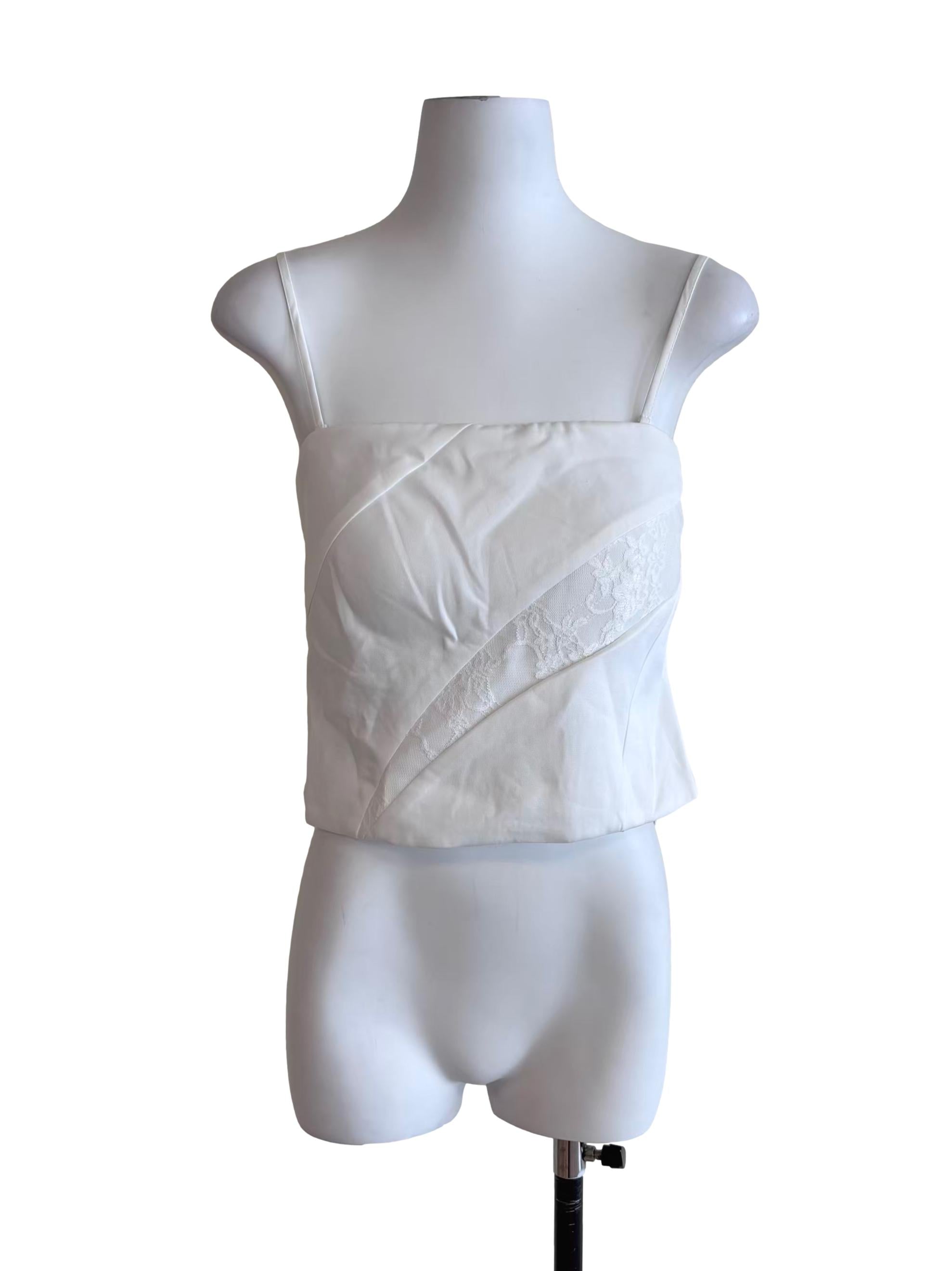 Pearl White Lace Detail Cami Top