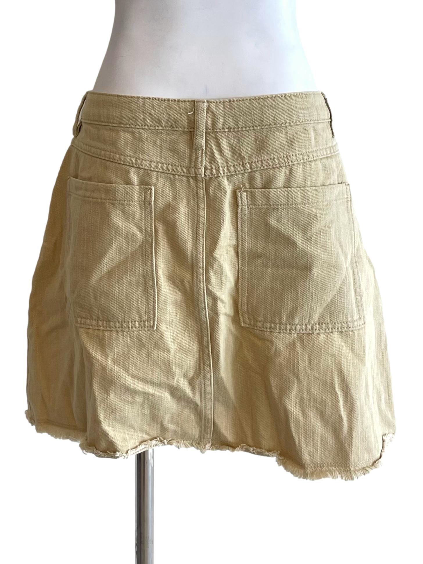 Parmesan Fuzzy Denim Skirt LB