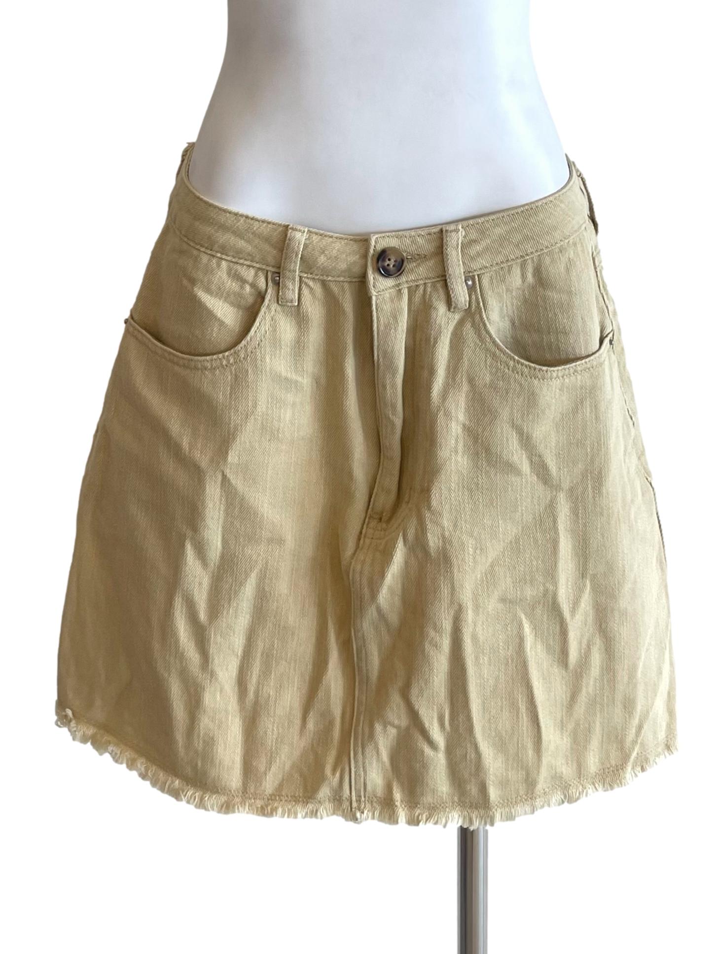 Parmesan Fuzzy Denim Skirt LB
