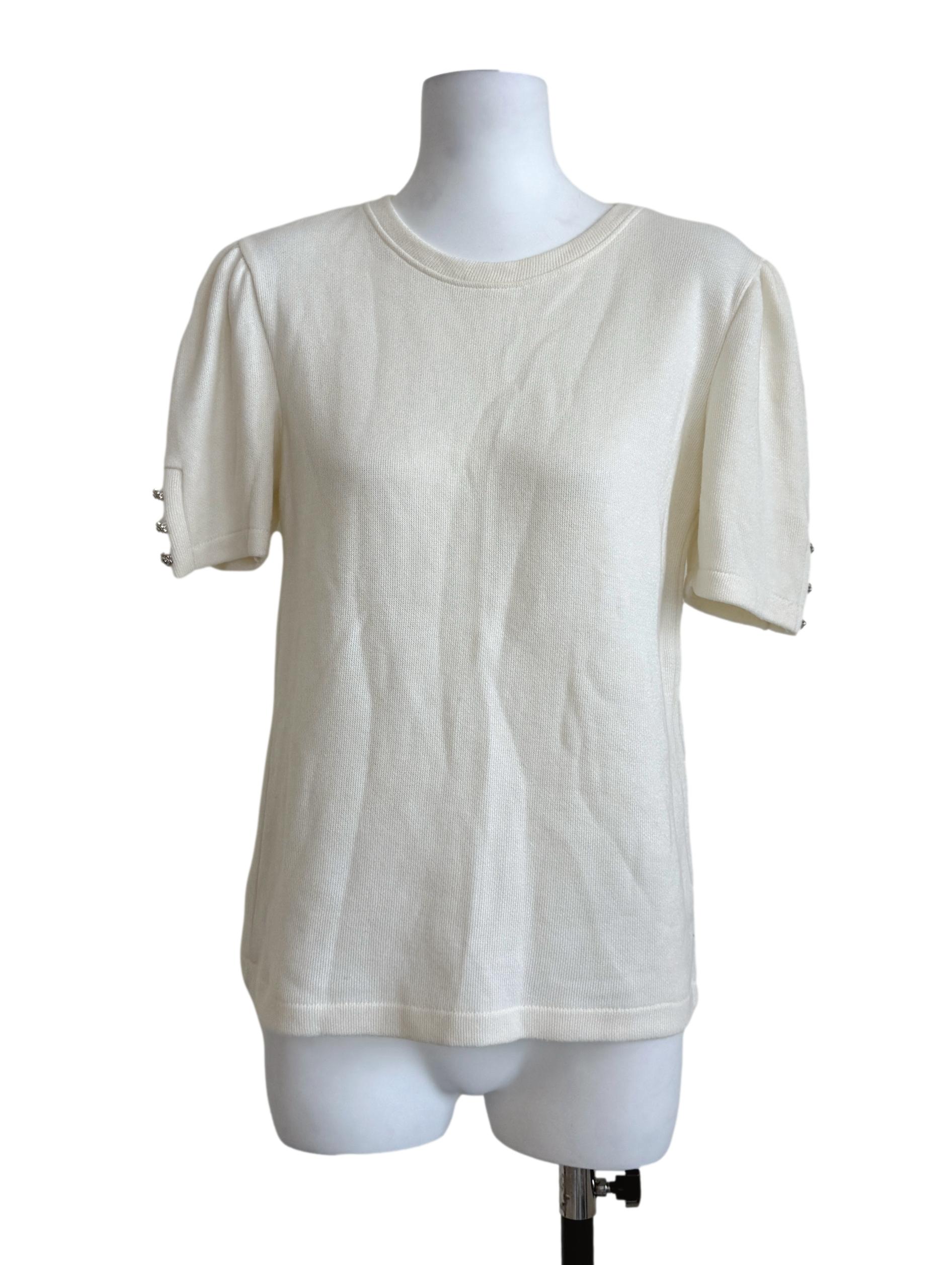Egg Shell White Knit Top