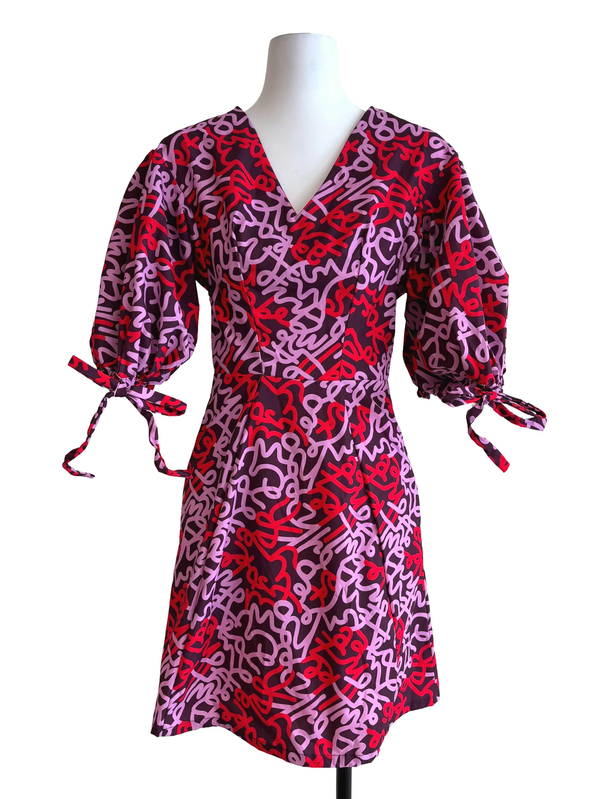 Taffy Pink And Red Puffy A-Line Dress