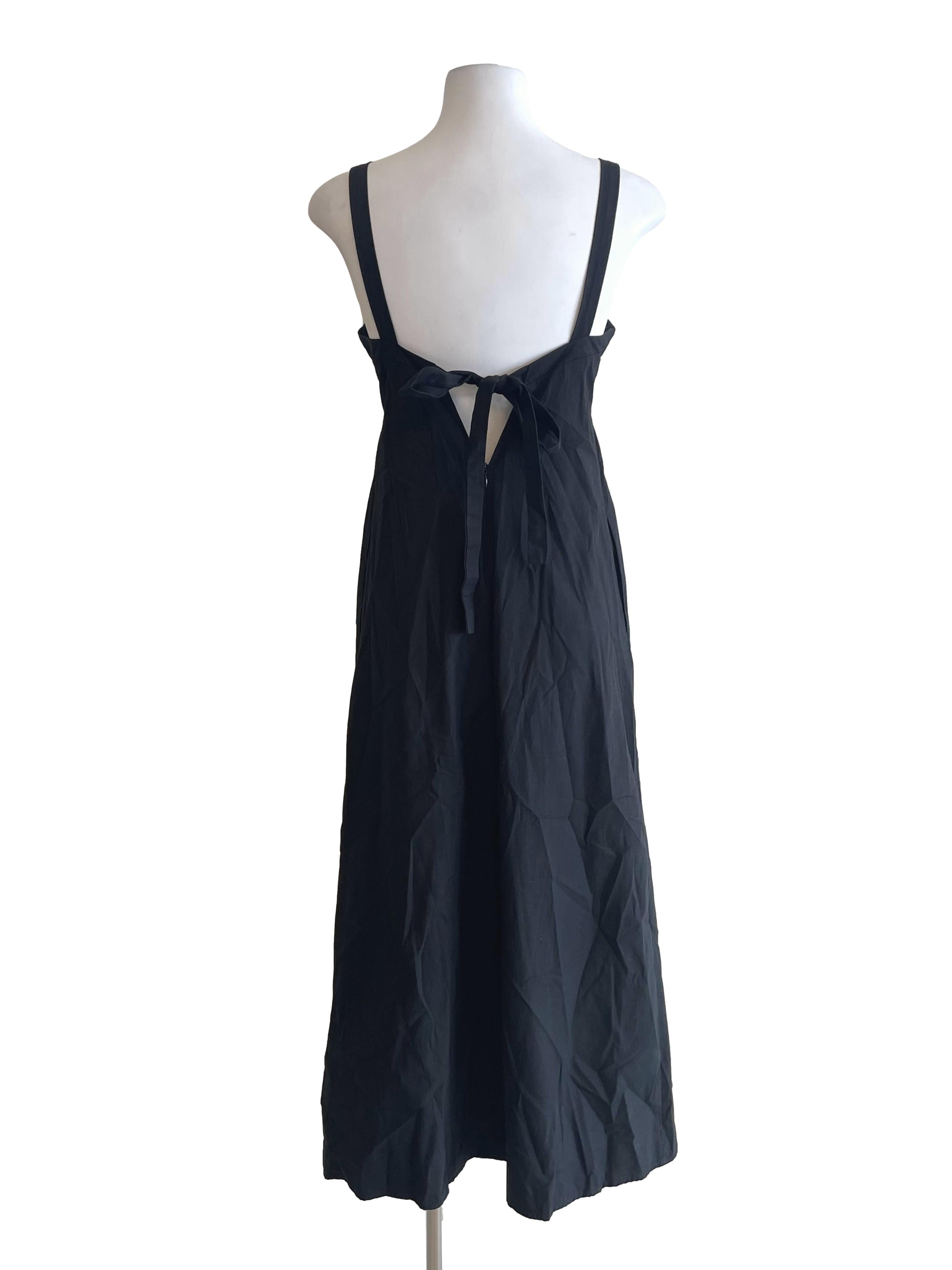 Black Tie Bow Back Empire Dress