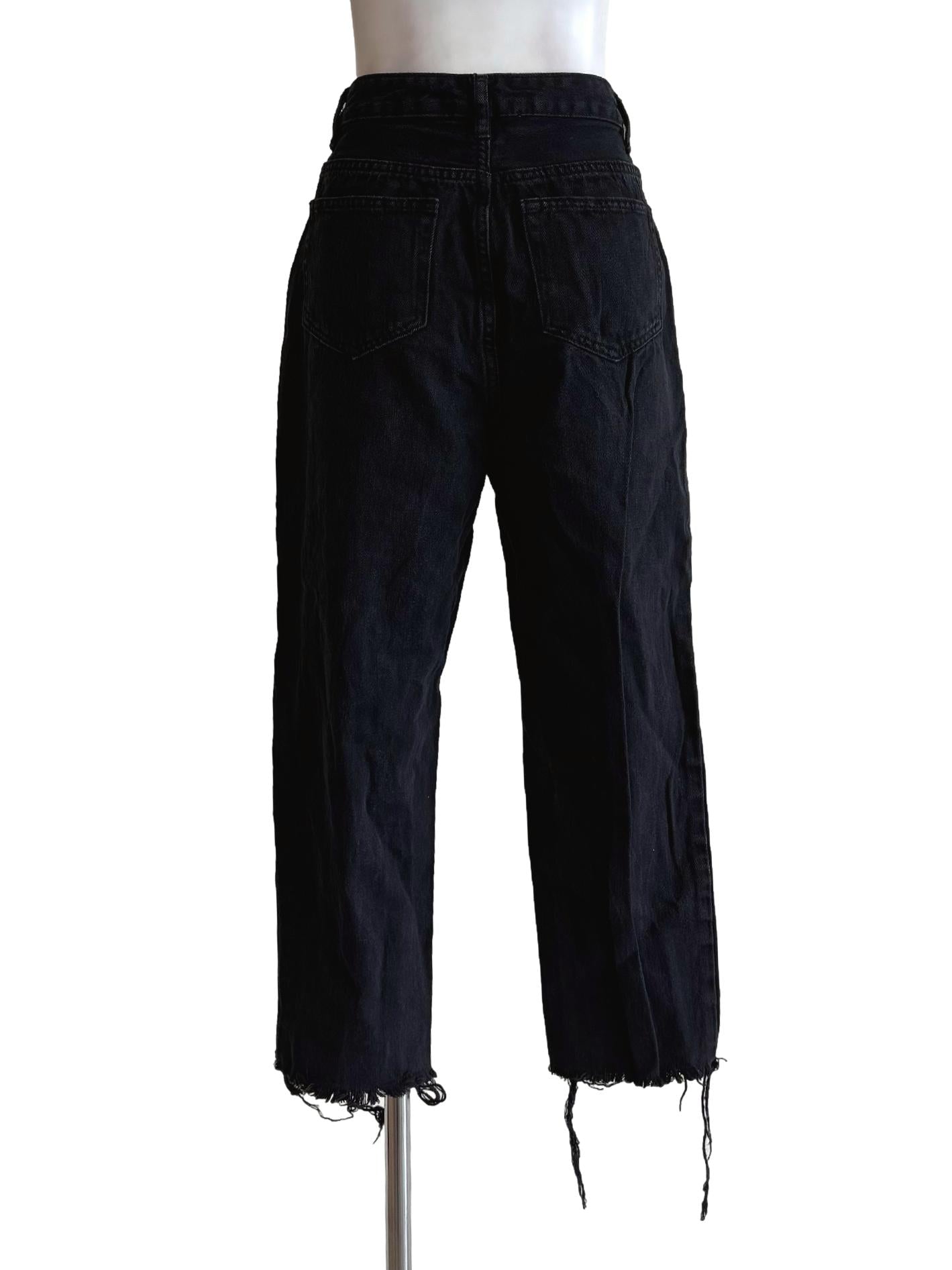 Black Frayed Hem Jeans LB