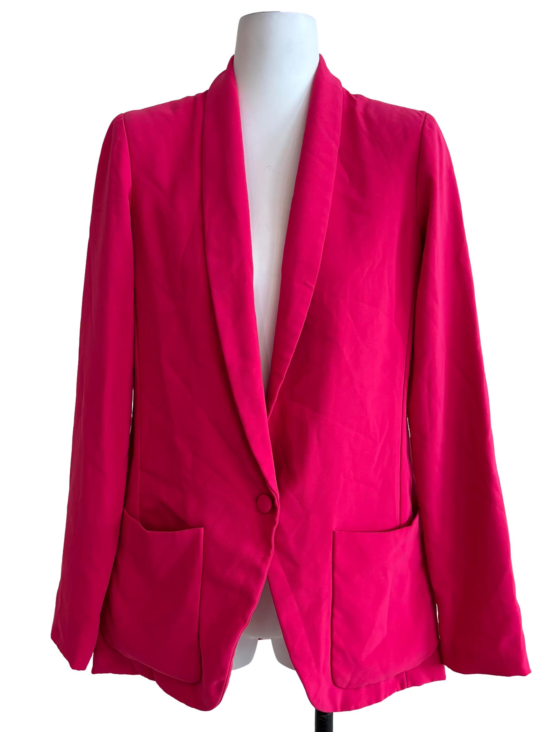 Hot Pink One Button Blazer