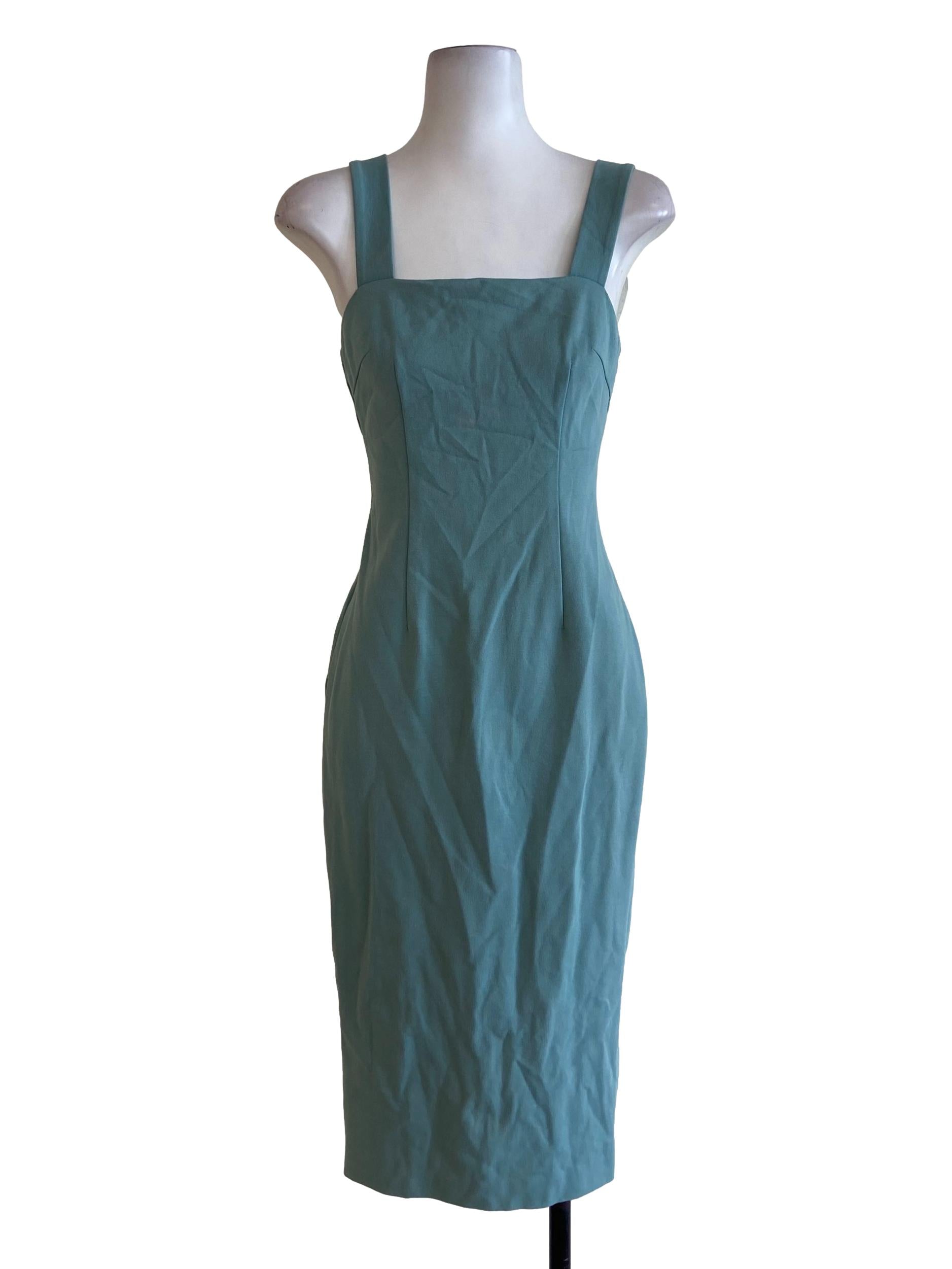 Sky Blue Sleeveless Bodycon Slit Dress