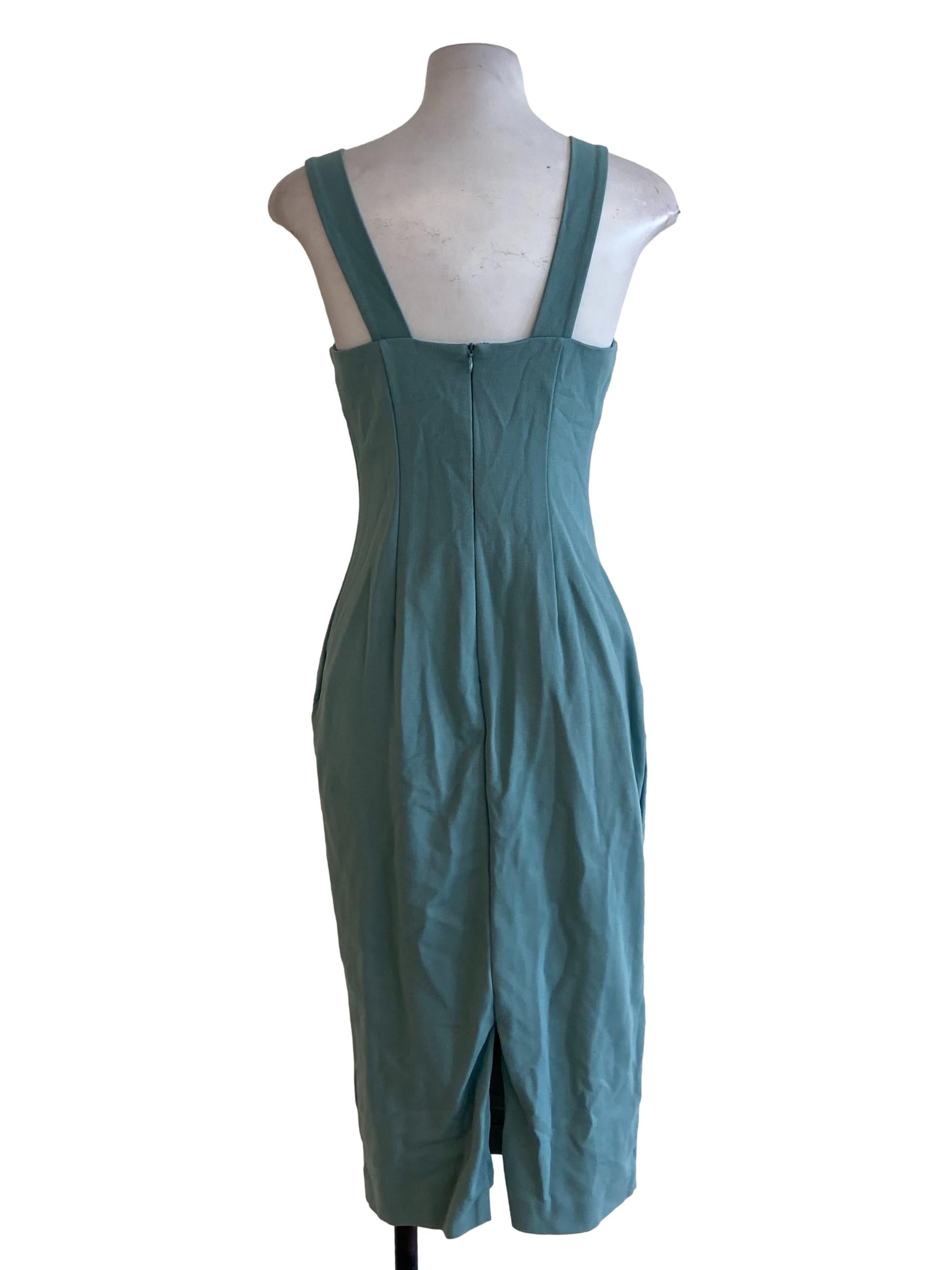 Sky Blue Sleeveless Bodycon Slit Dress