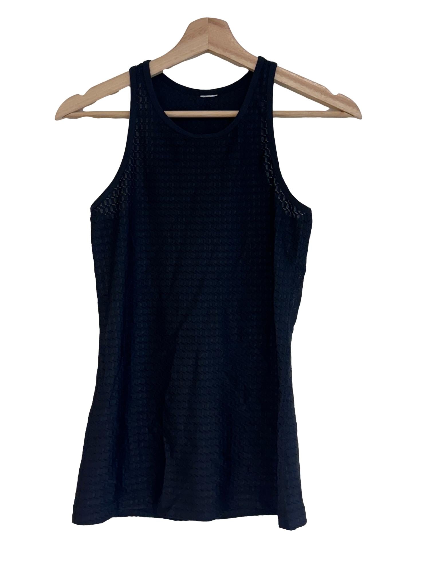 Black Textured Tank Top