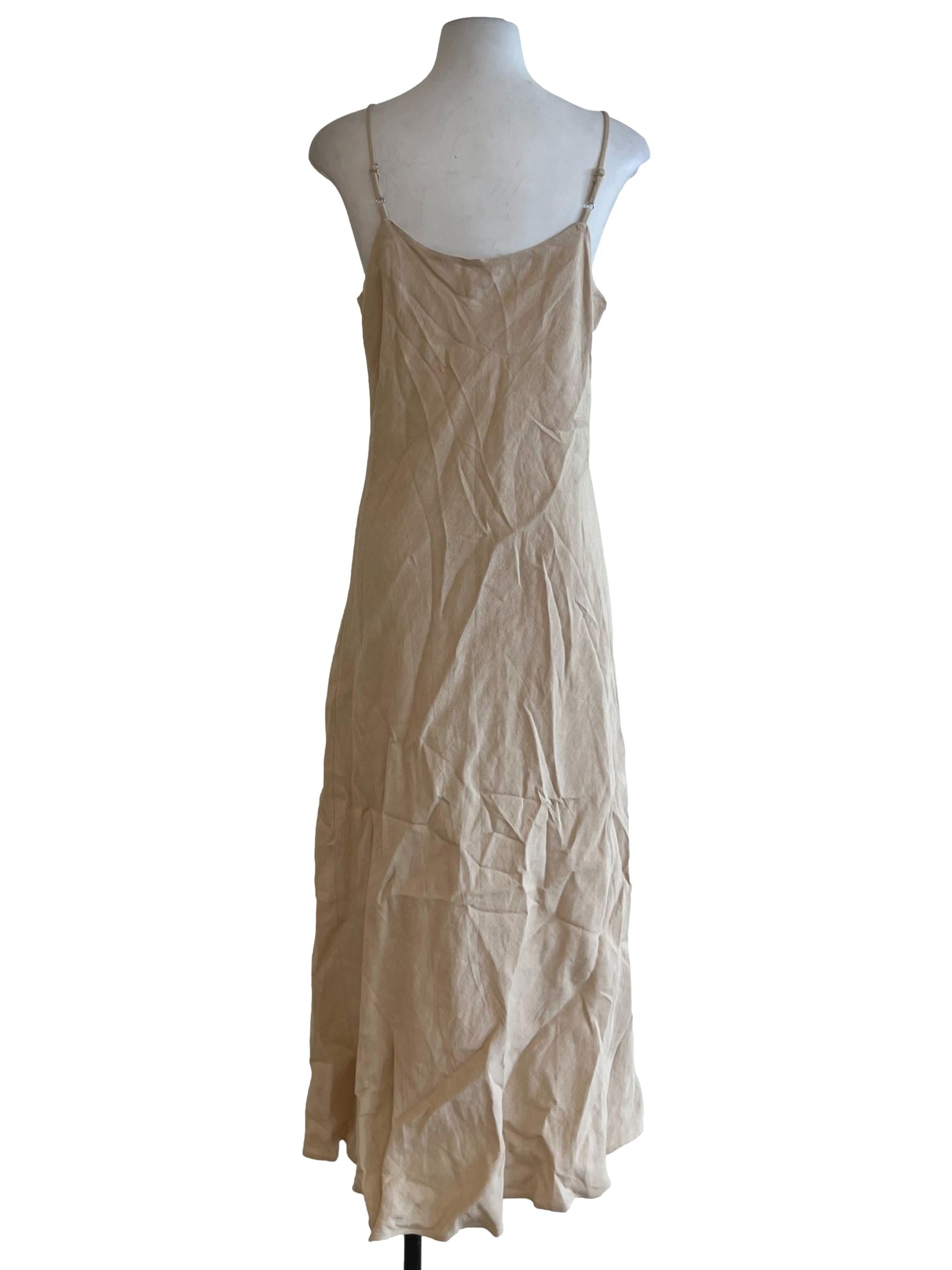 Beige Spaghetti Strap Slip Dress