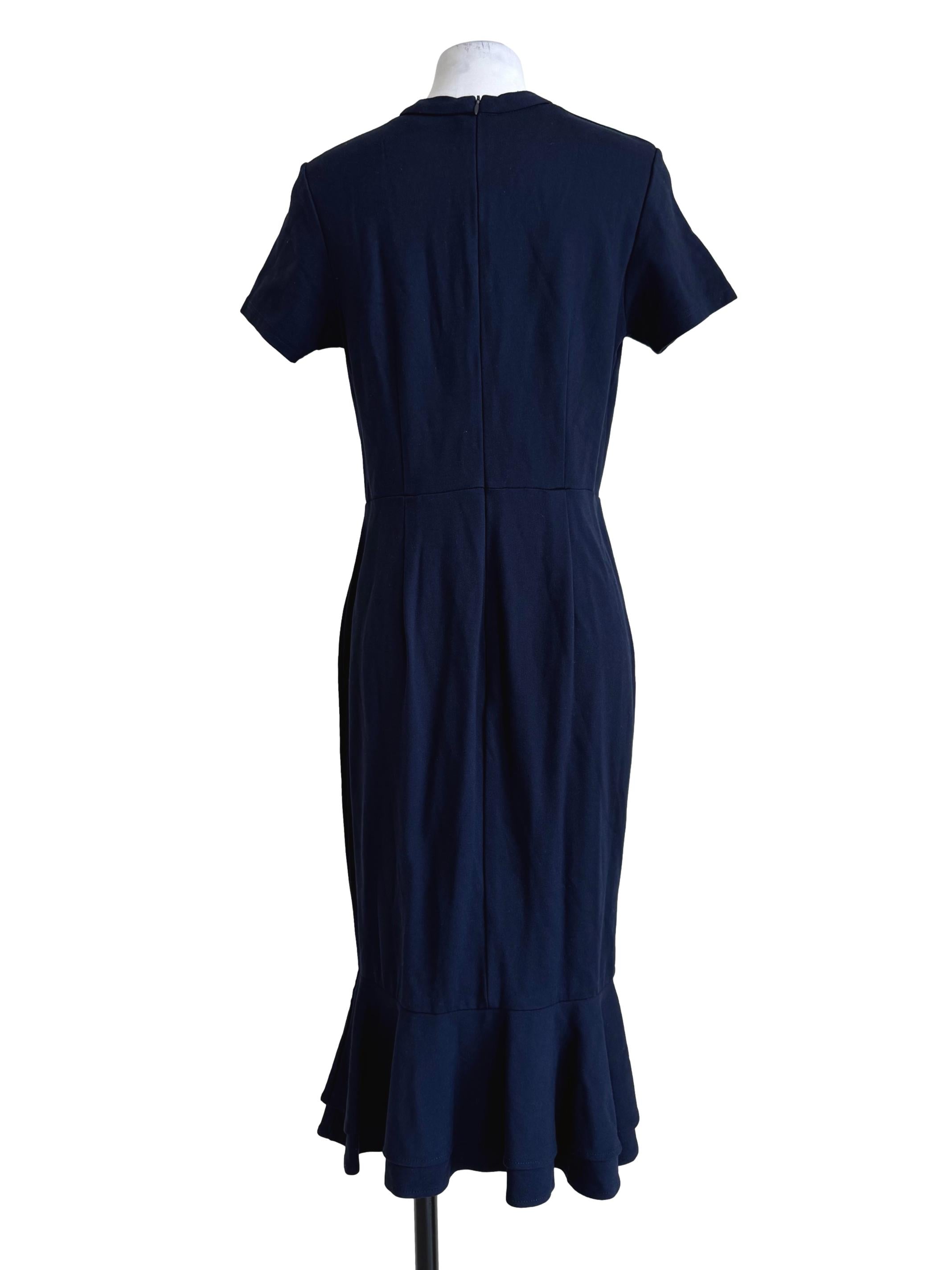Navy Blue Round Neck Shirt Dress