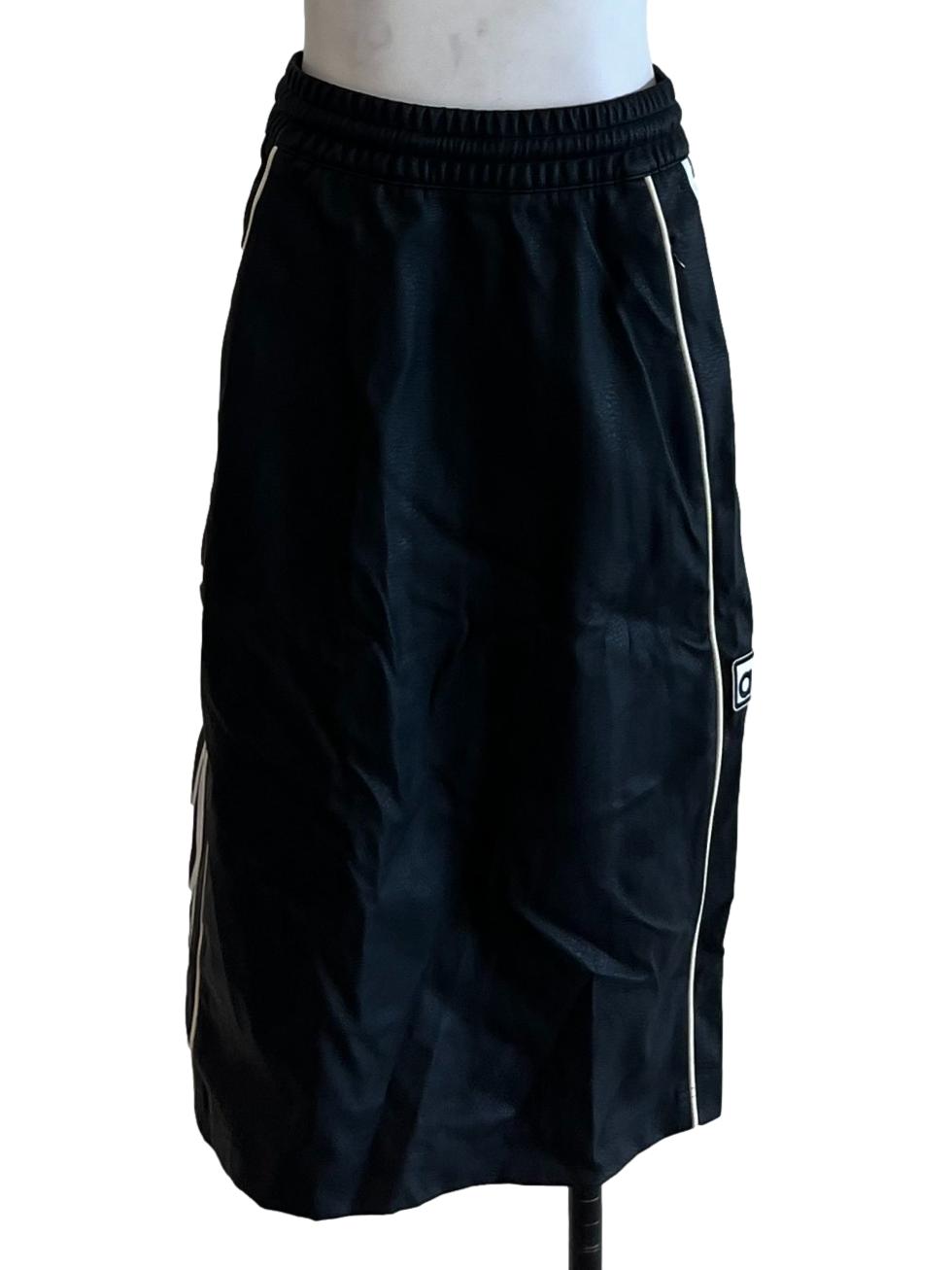 Black Leather A-Line Skirt