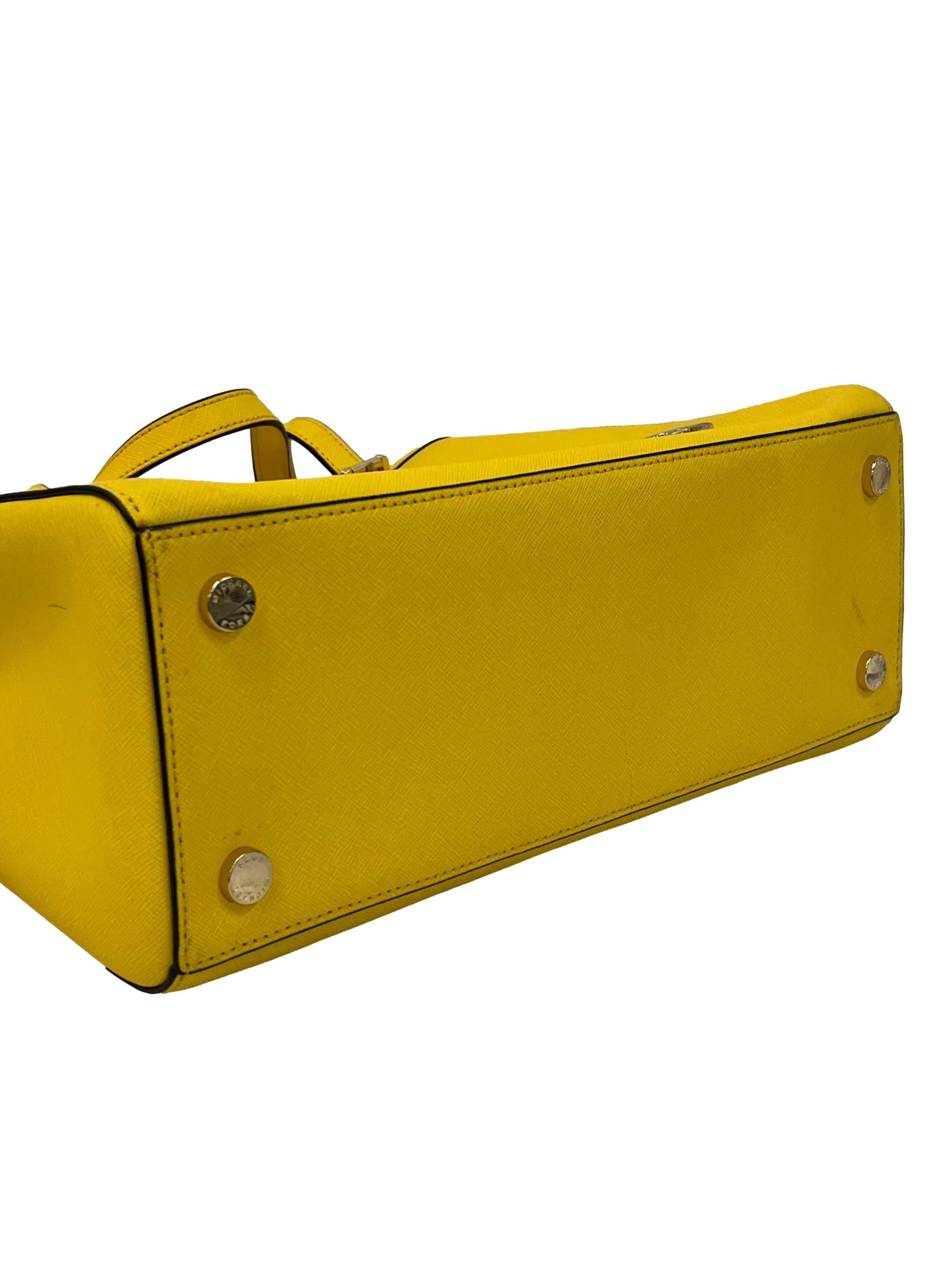 Yellow Saffiano Leather Jet Set Travel Tote Bag